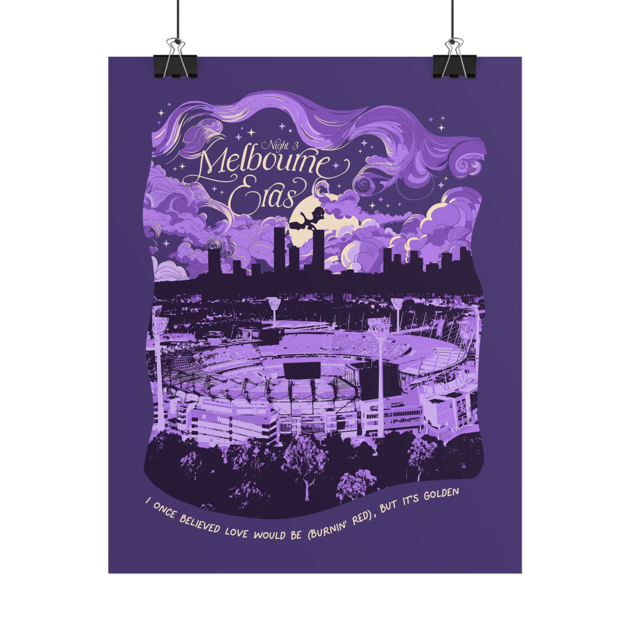 Purple Night Three Melbourne Eras Tour Poster