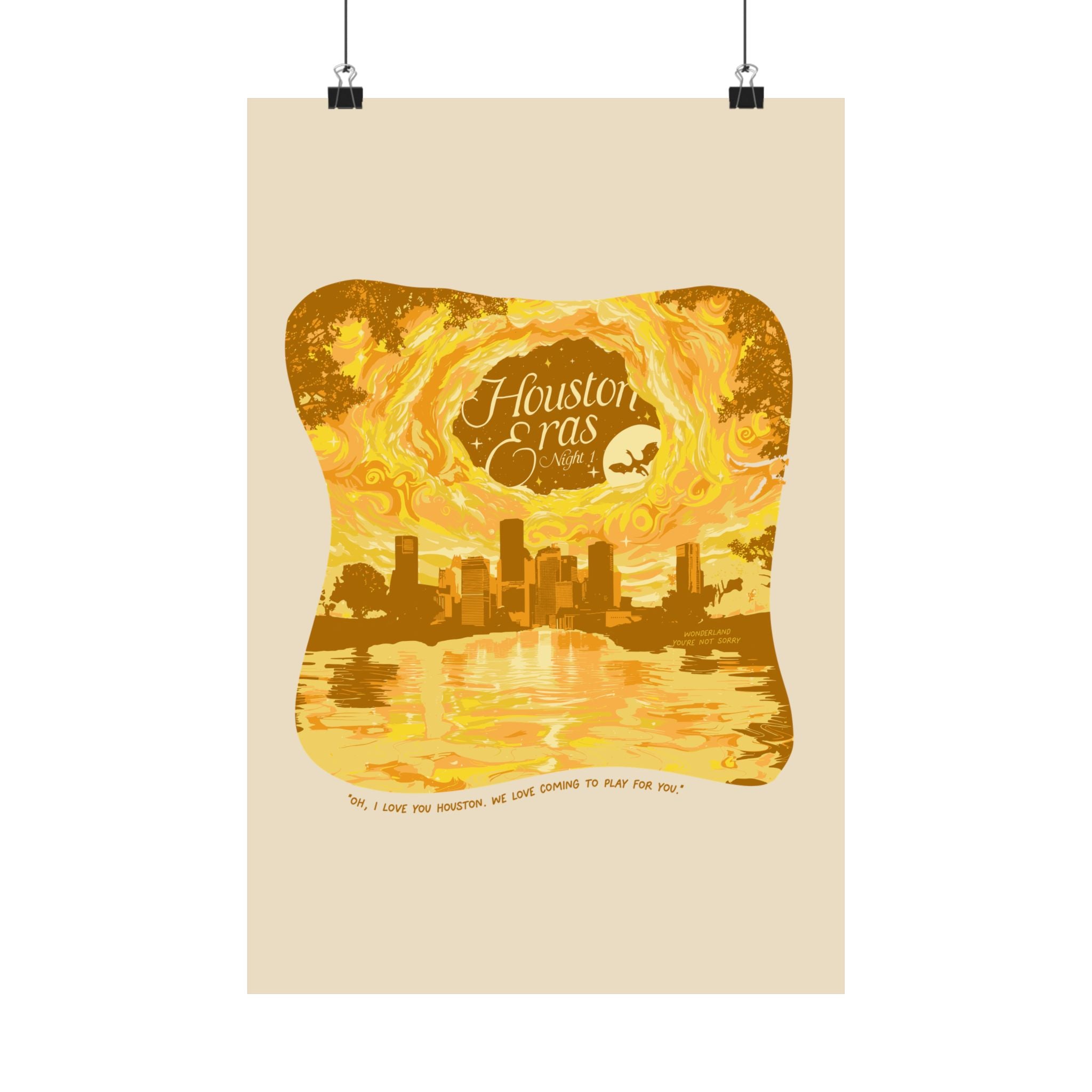 Yellow Surprise Song Dress Night One Houston Eras Tour Poster