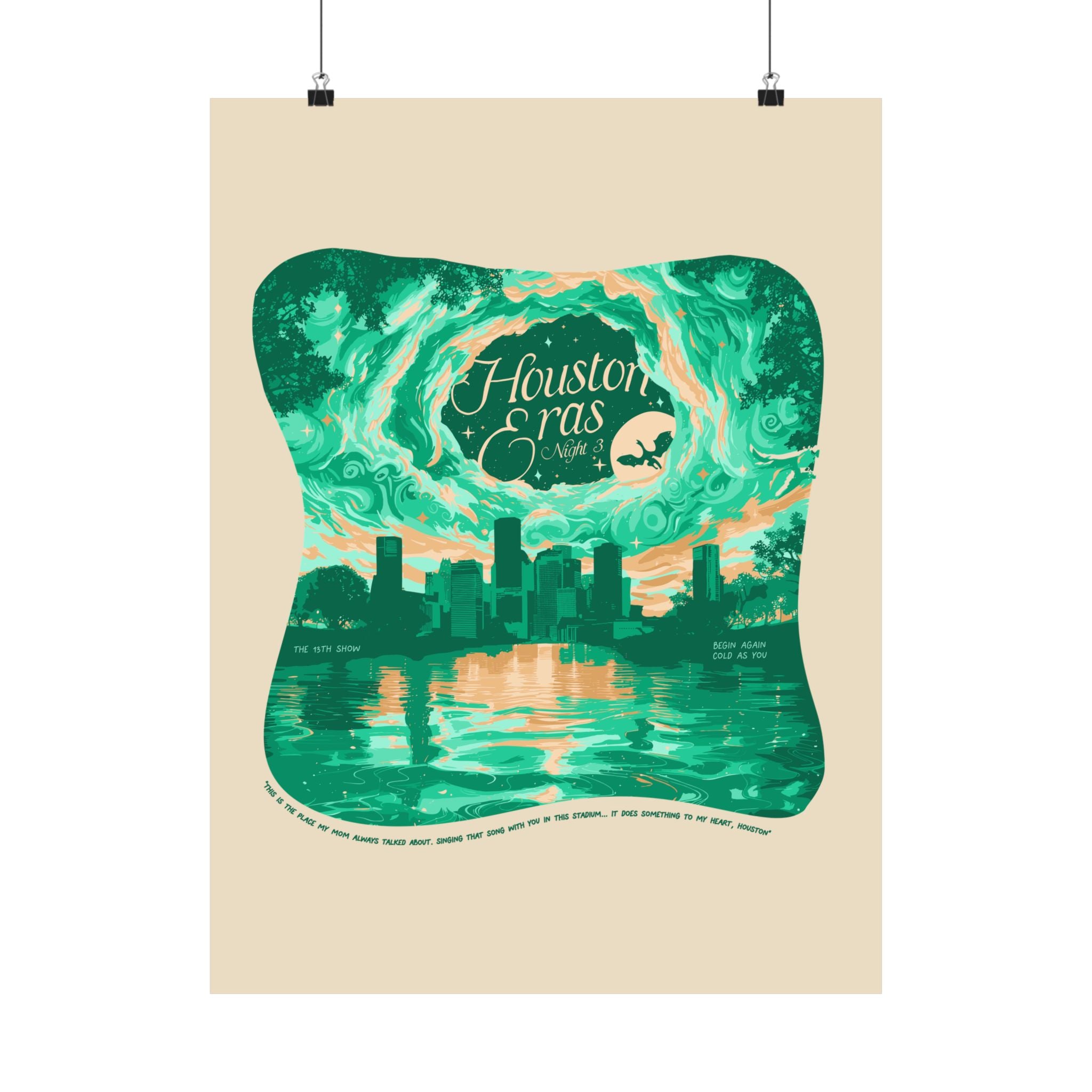 Green Surprise Song Dress Night Three Houston Eras Tour Poster