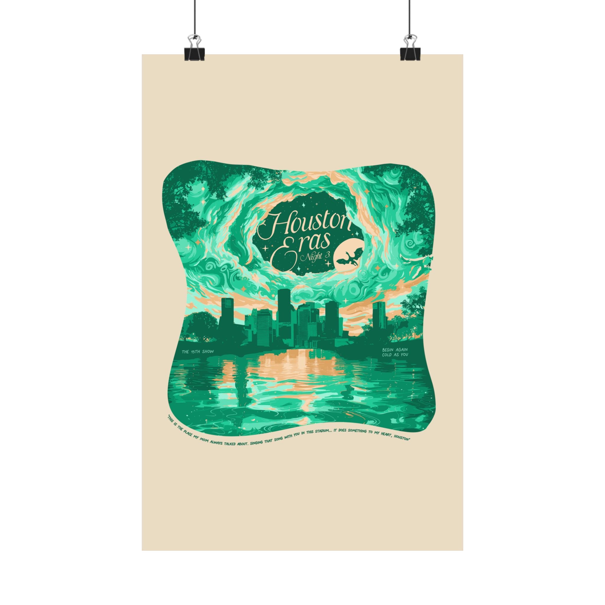 Green Surprise Song Dress Night Three Houston Eras Tour Poster
