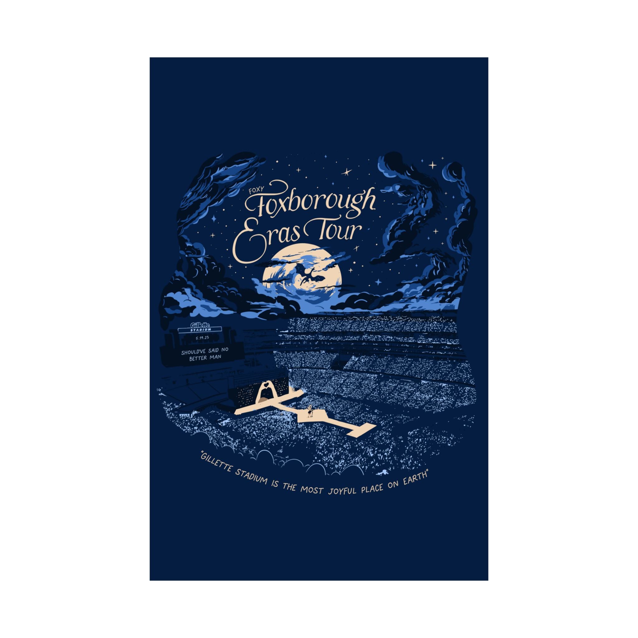 Navy Night One Foxborough Eras Tour Gillette Stadium Poster
