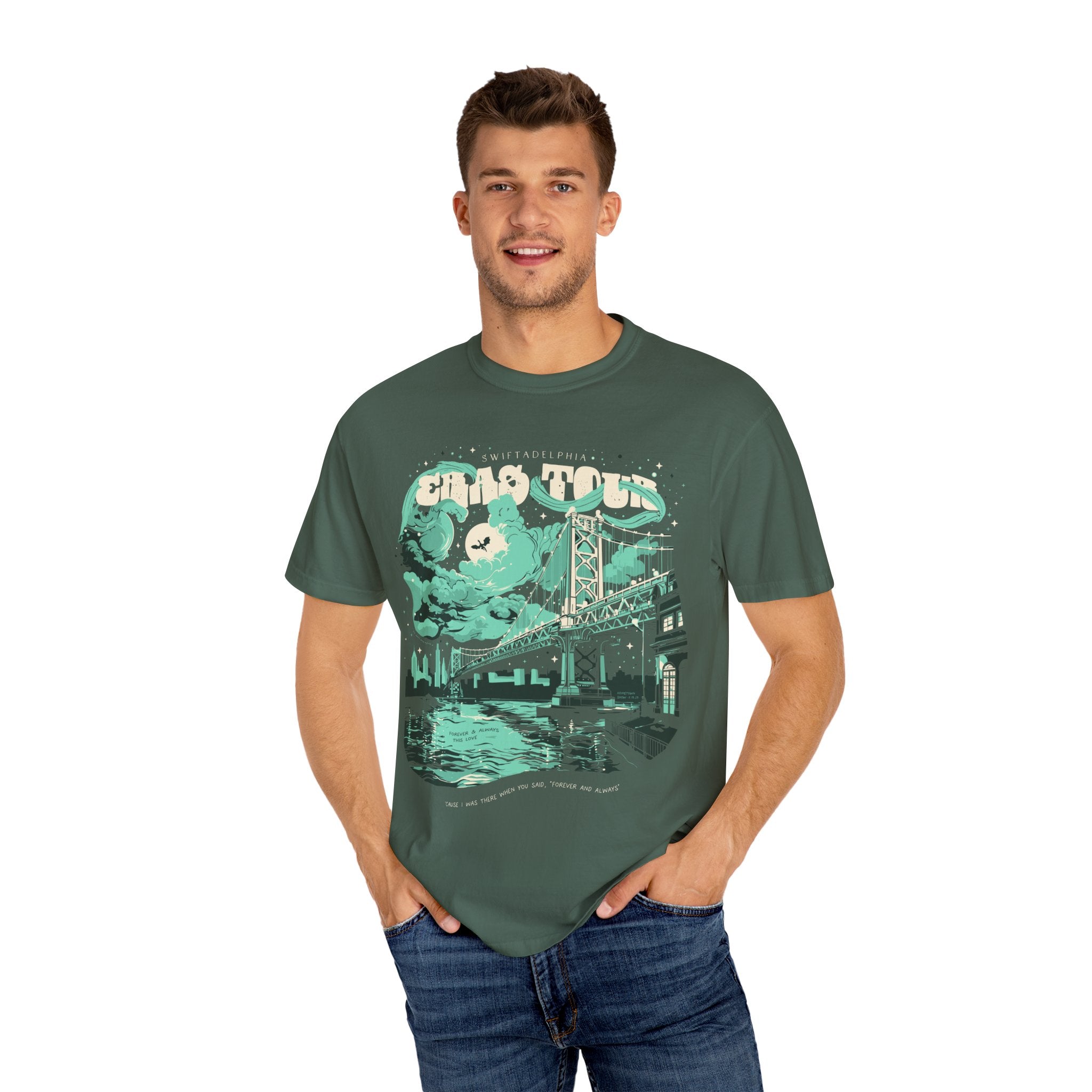 Night Two Swiftadelphia Skyline Single Sided Eras Tour Shirt