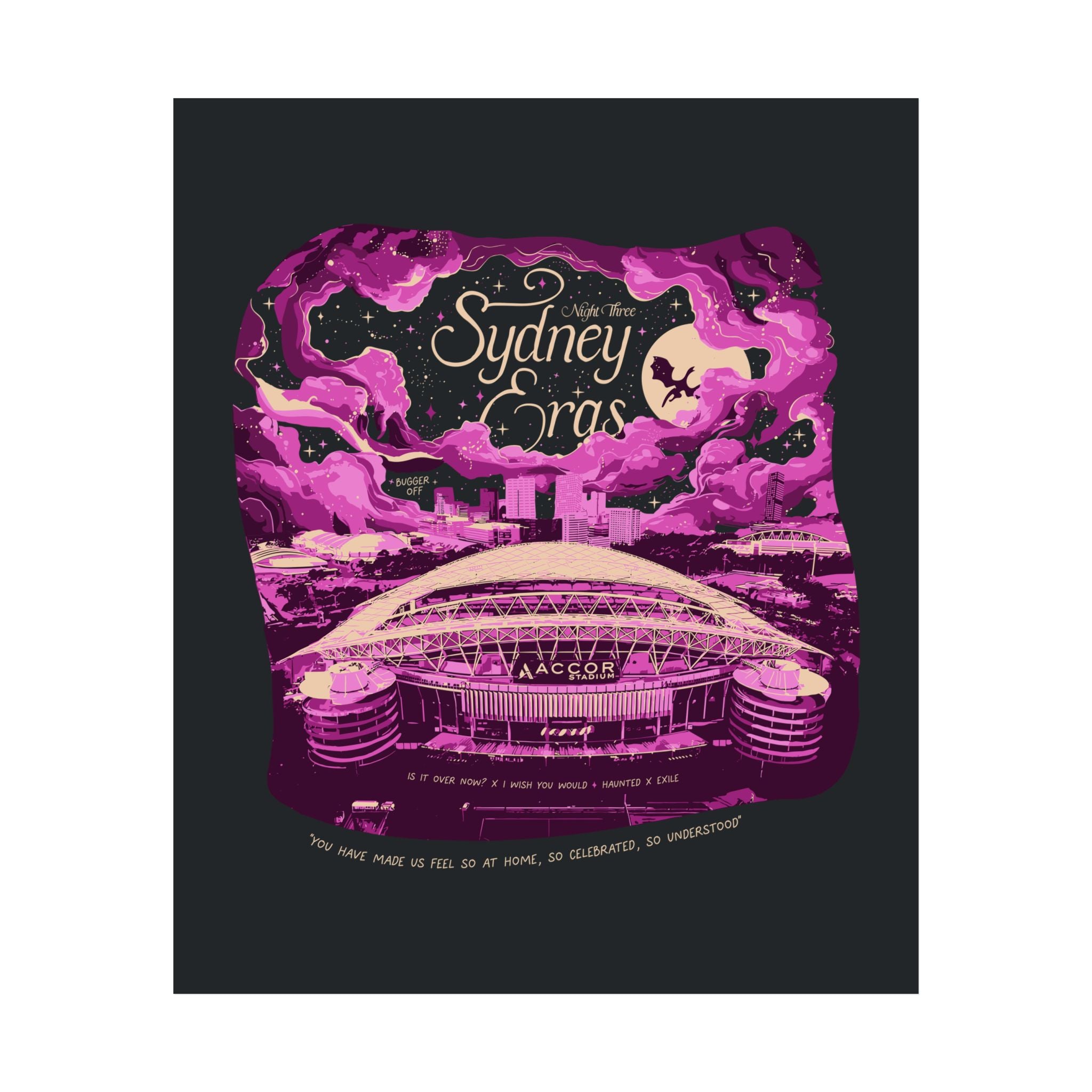 Black Night Three Sydney Eras Tour Poster