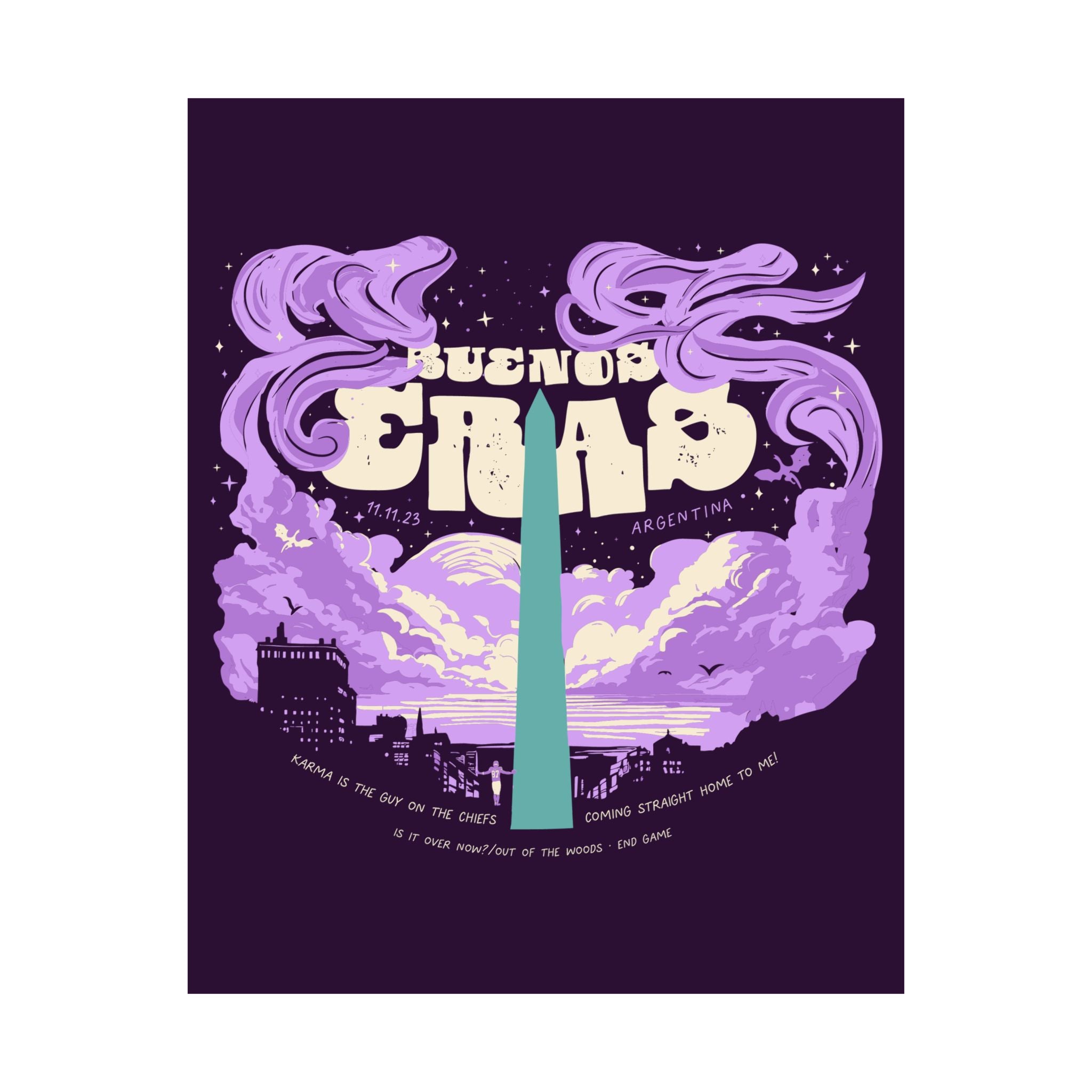 Purple Night Two Buenos Aires Eras Tour Poster