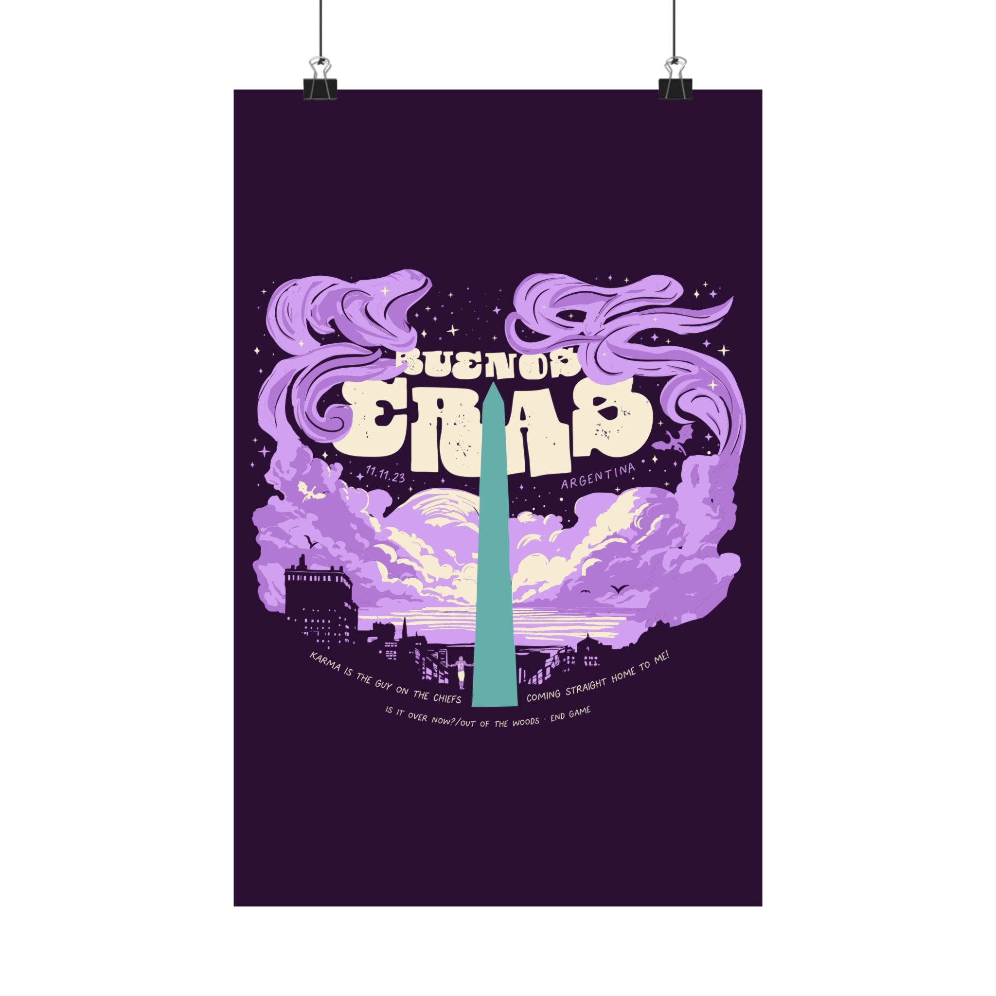 Purple Night Two Buenos Aires Eras Tour Poster