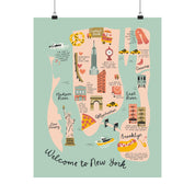 Blue New York City Lyrical Poster