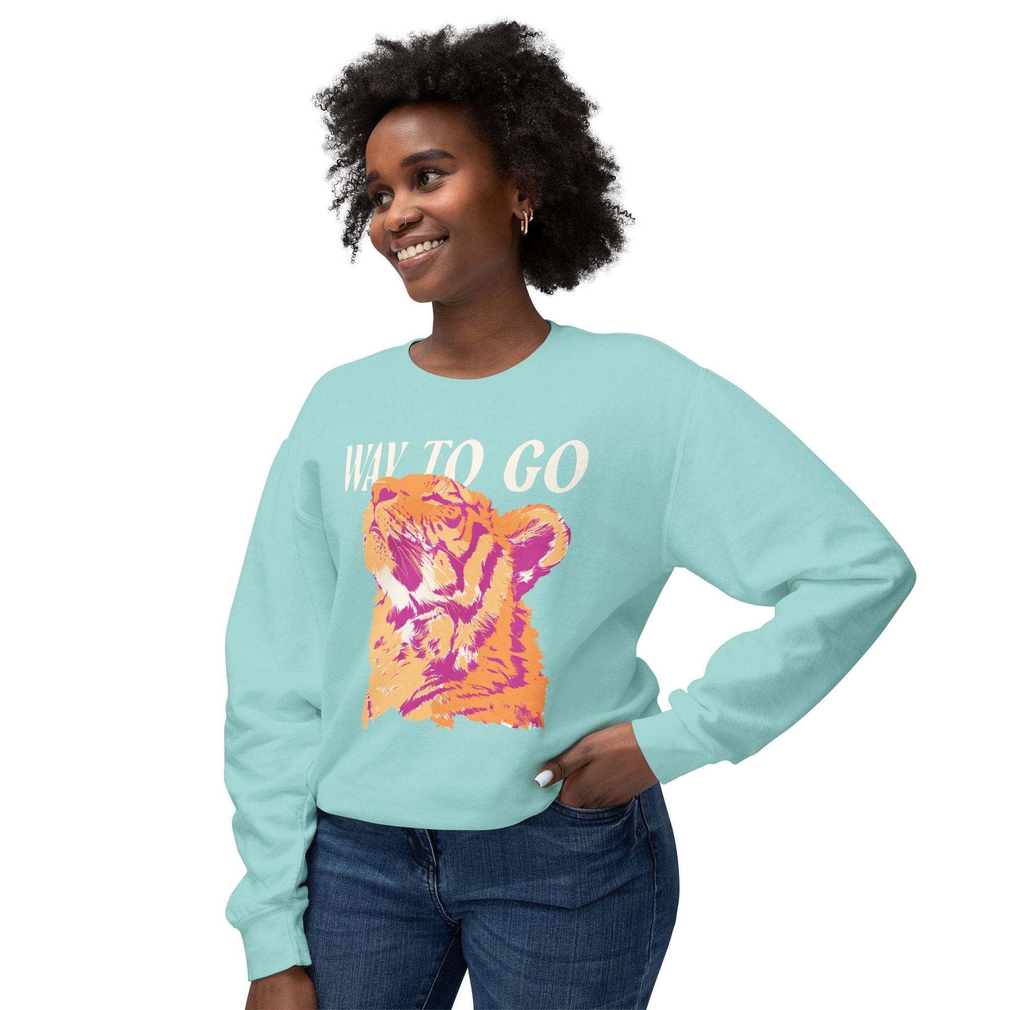 Way To Go Tiger Lightweight Comfort Colors Crewneck