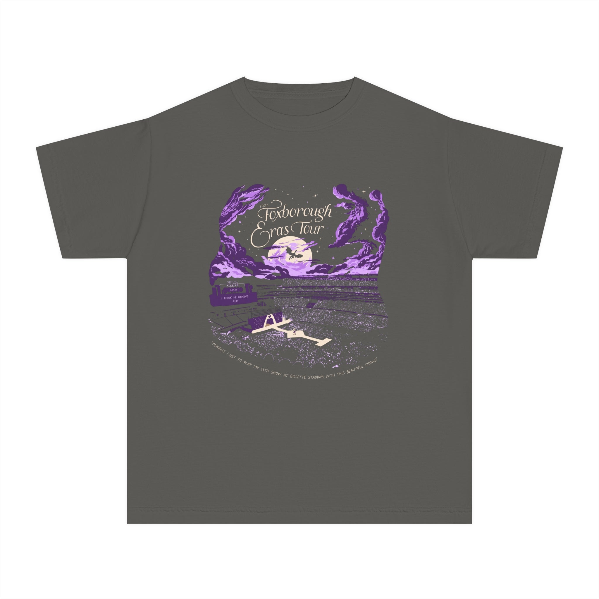 Kid's Night Three Foxborough Eras Tour Gillette Stadium Youth Midweight Tee