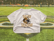 New Orleans Football 'Tis The Season Crop Tee in White