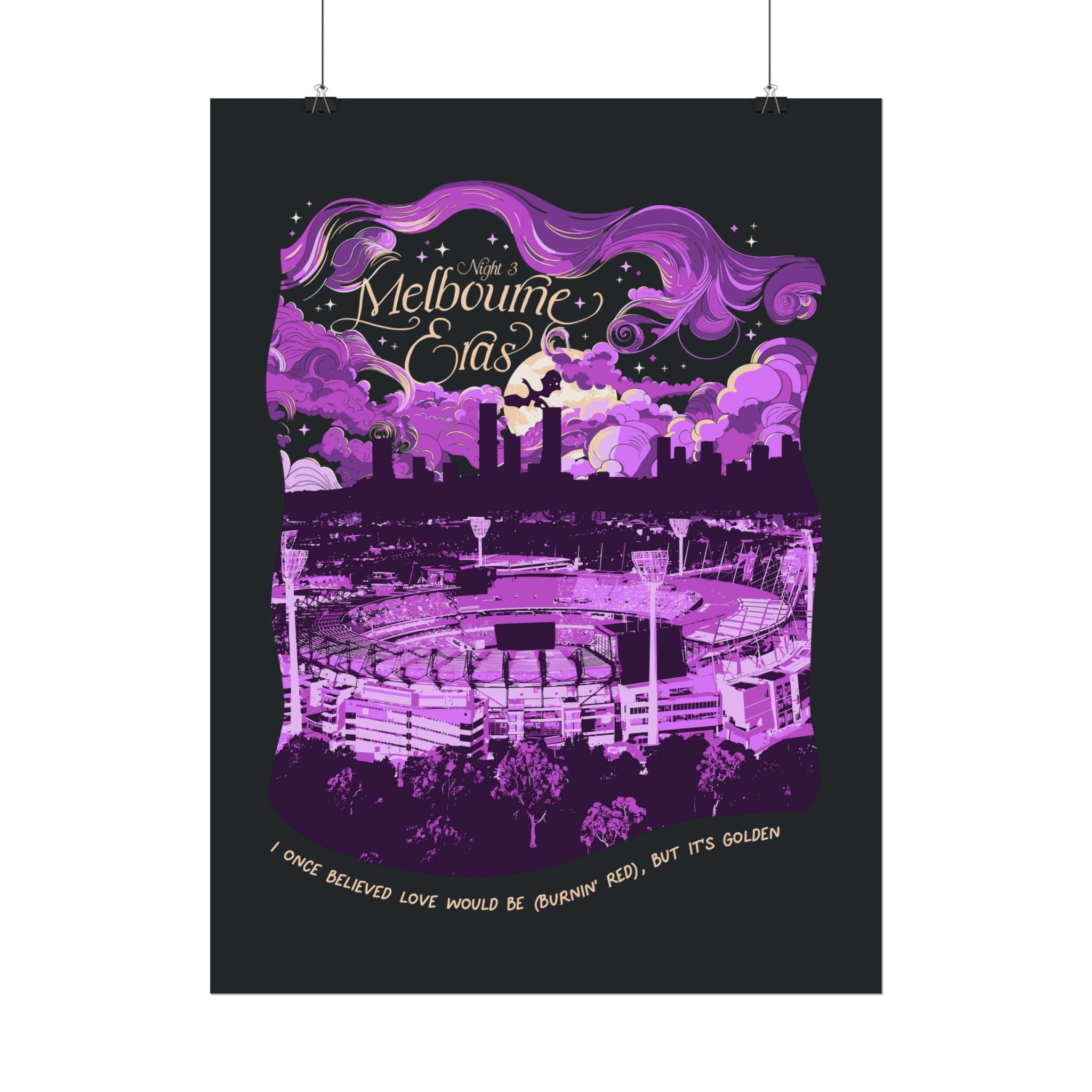 Black Night Three Melbourne Eras Tour Poster