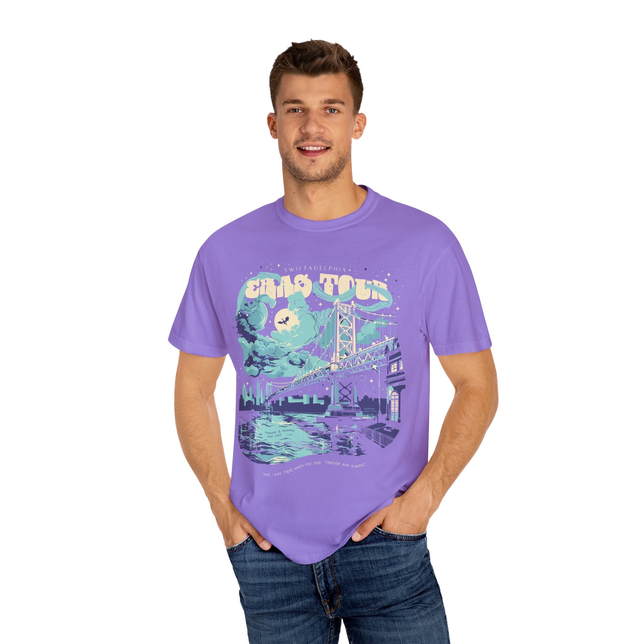Night Two Swiftadelphia Skyline Single Sided Eras Tour Shirt