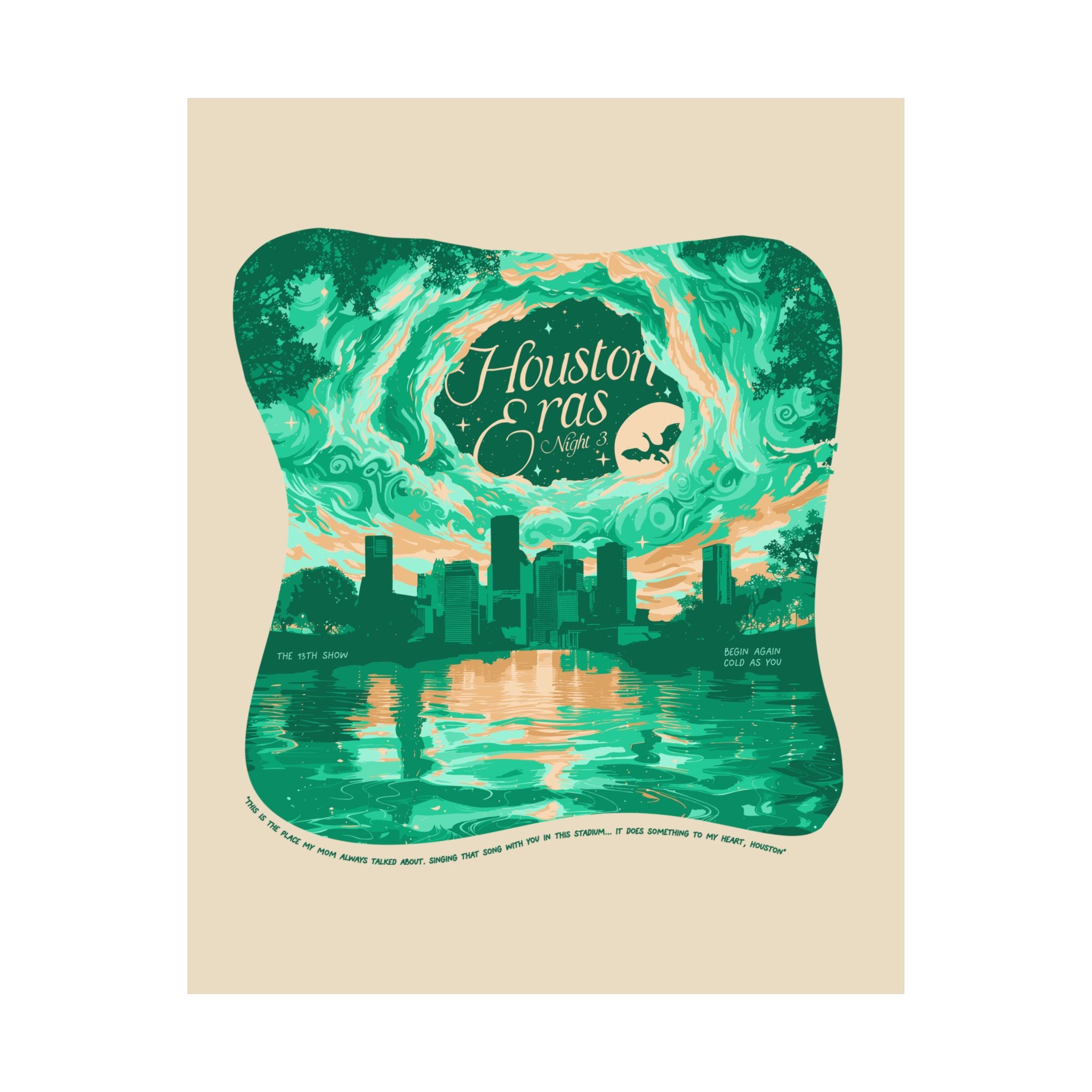 Green Surprise Song Dress Night Three Houston Eras Tour Poster