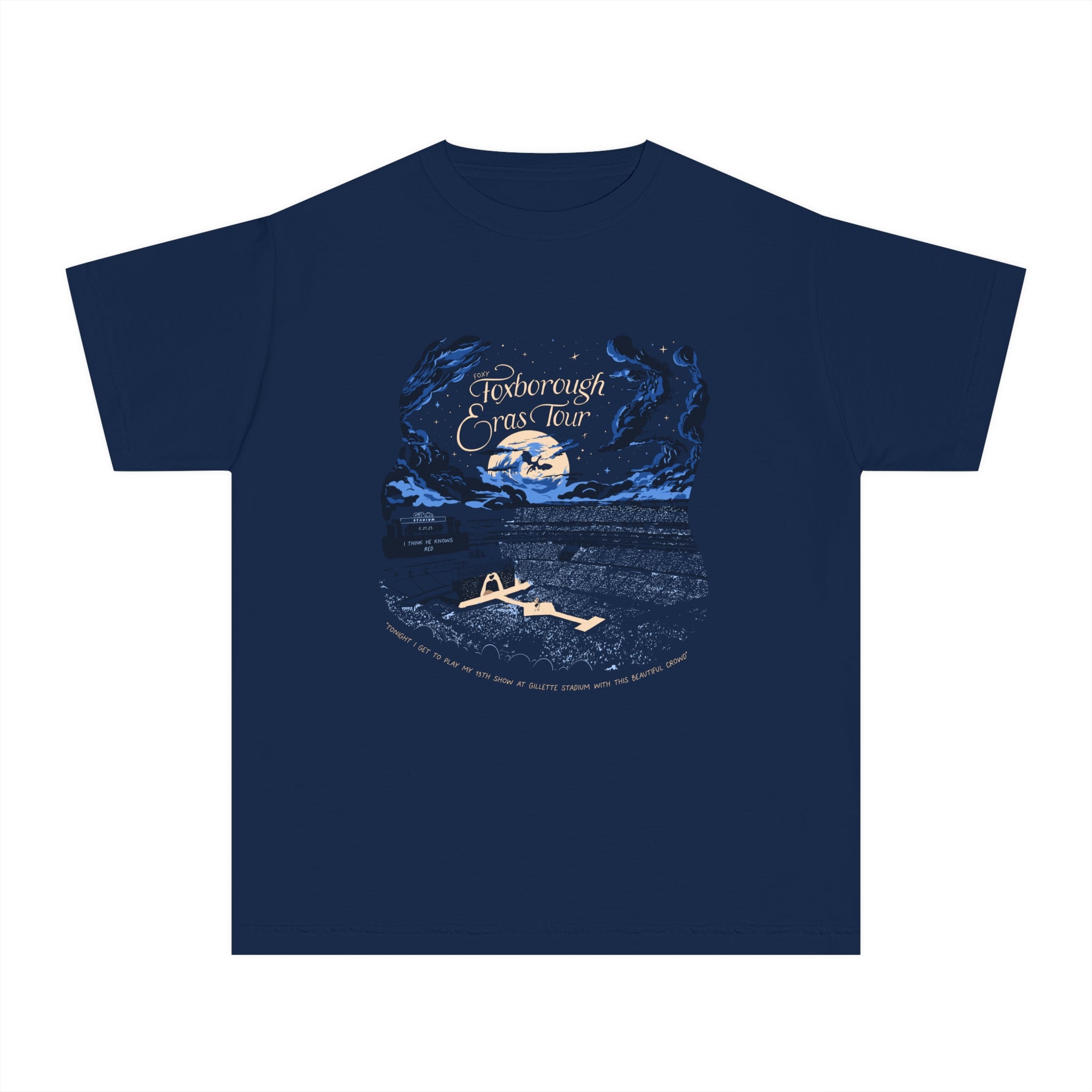 Kid's Night Three Foxborough Eras Tour Gillette Stadium Youth Midweight Tee