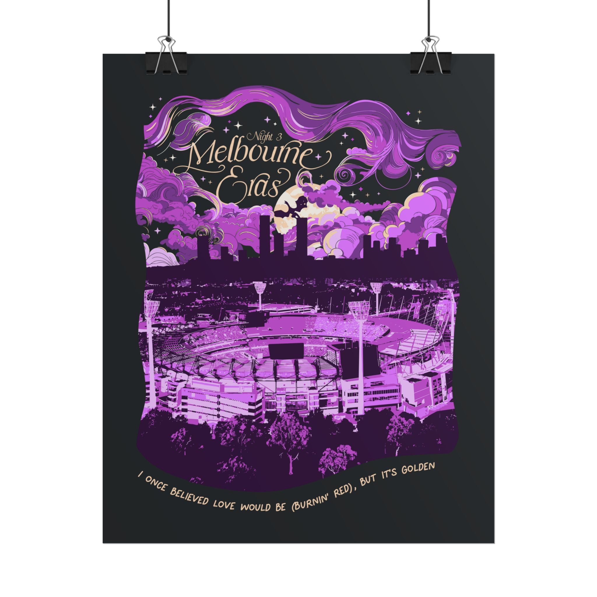 Black Night Three Melbourne Eras Tour Poster