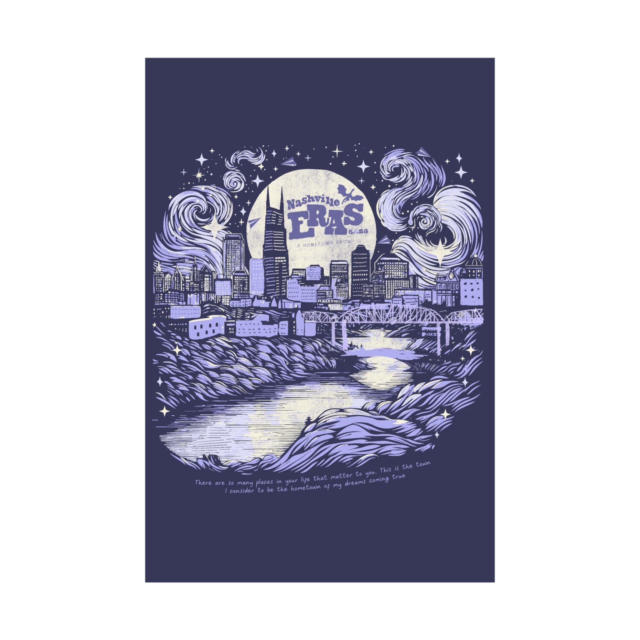 Night Two Nashville Eras Tour Skyline Purple Poster