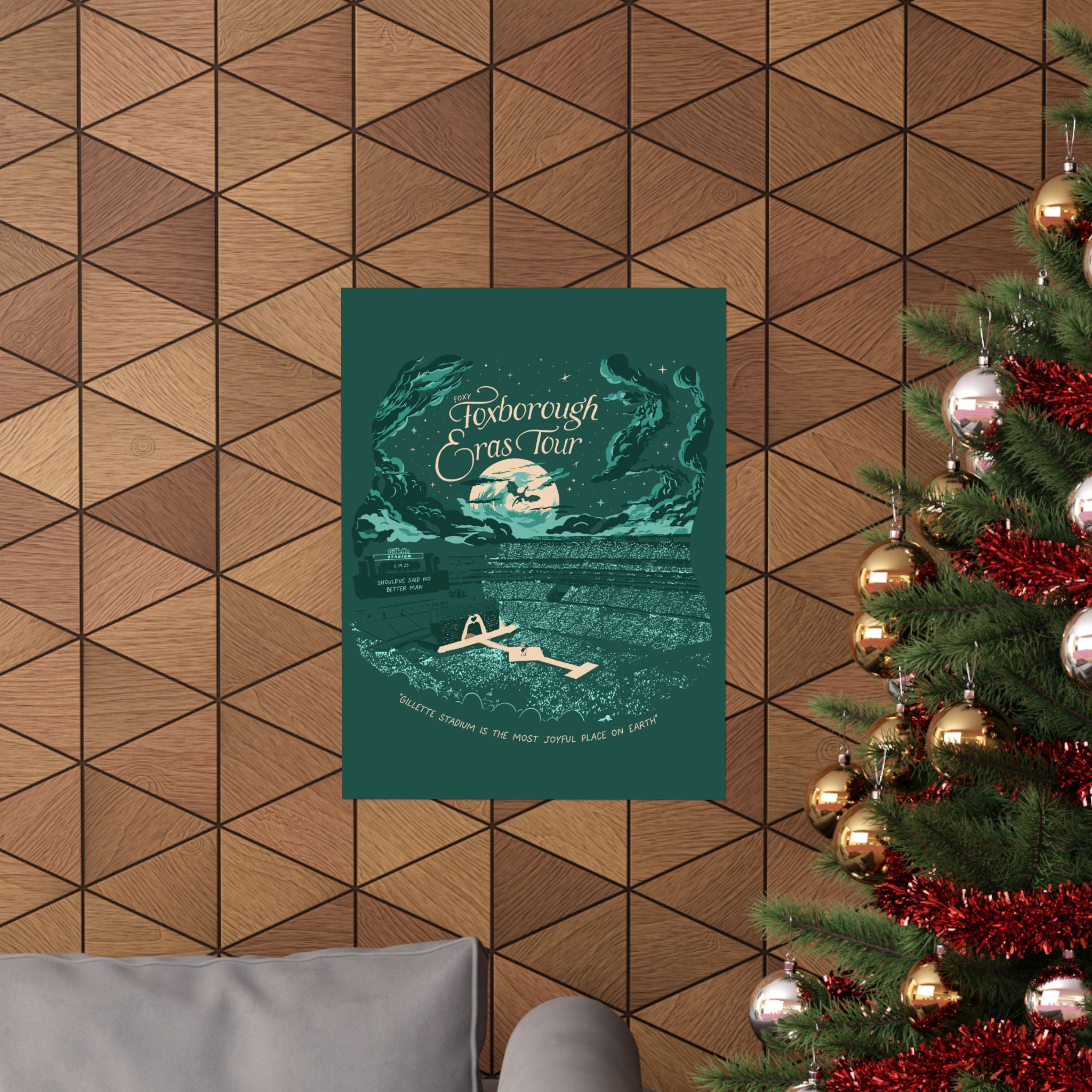 Emerald Night One Foxborough Eras Gillette Stadium Poster