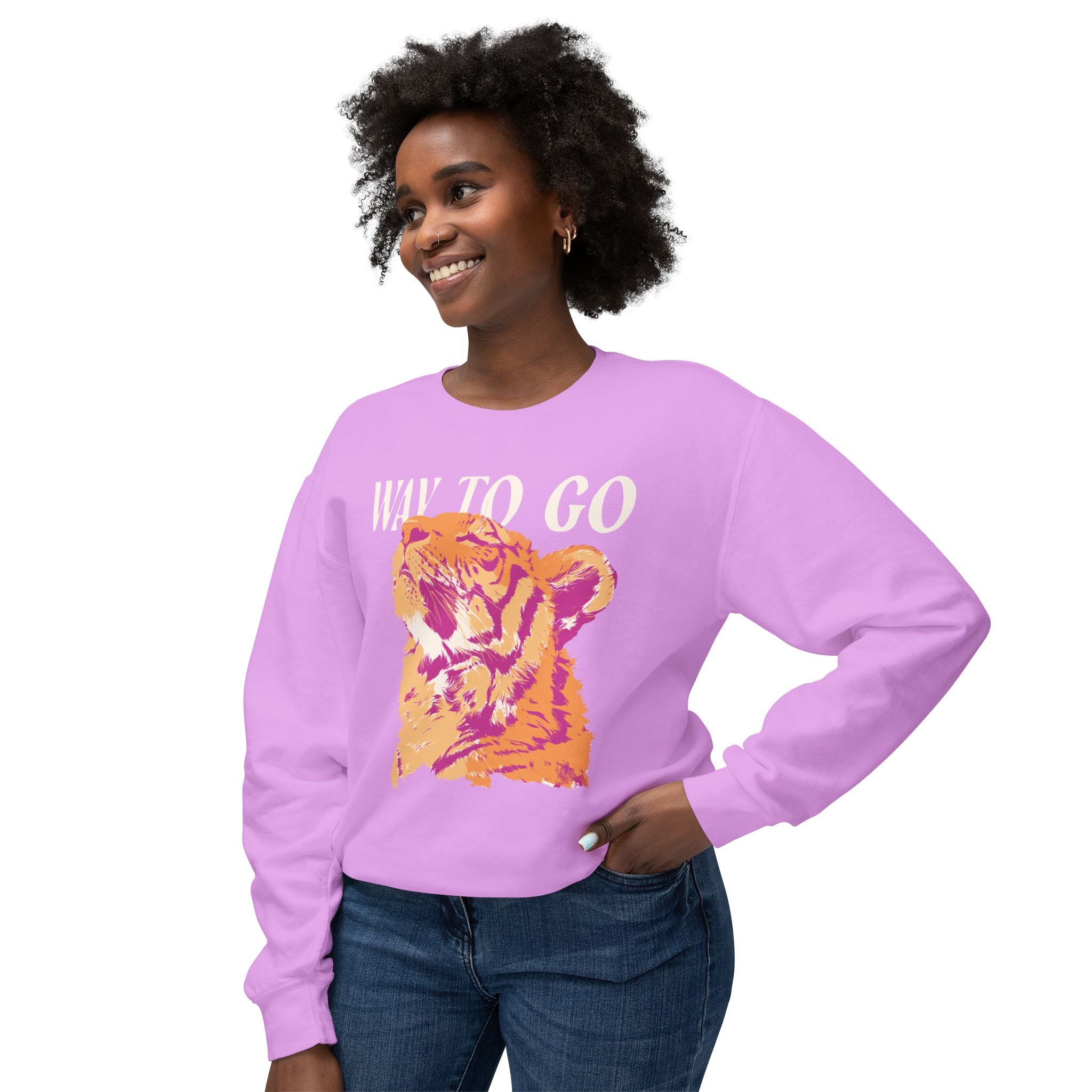 Way To Go Tiger Lightweight Comfort Colors Crewneck