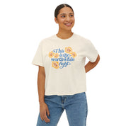This is the Worthwhile Fight Comfort Colors Crop Top