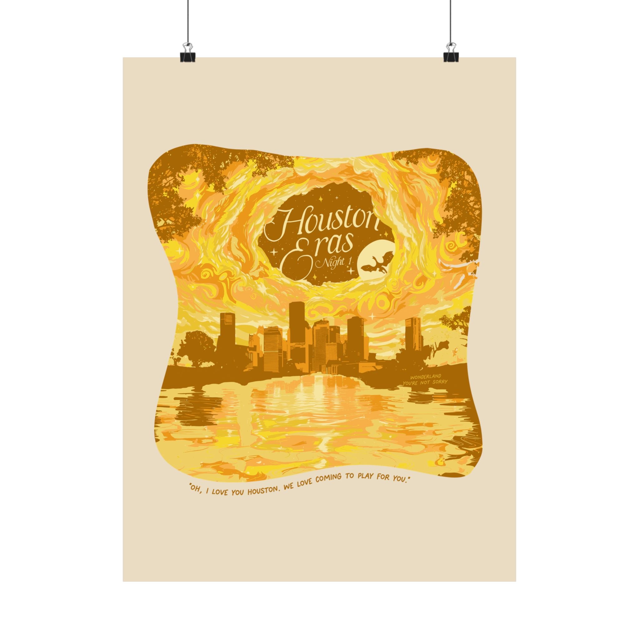Yellow Surprise Song Dress Night One Houston Eras Tour Poster