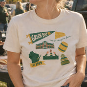 Green Bay Forever Tee in Ivory, on model