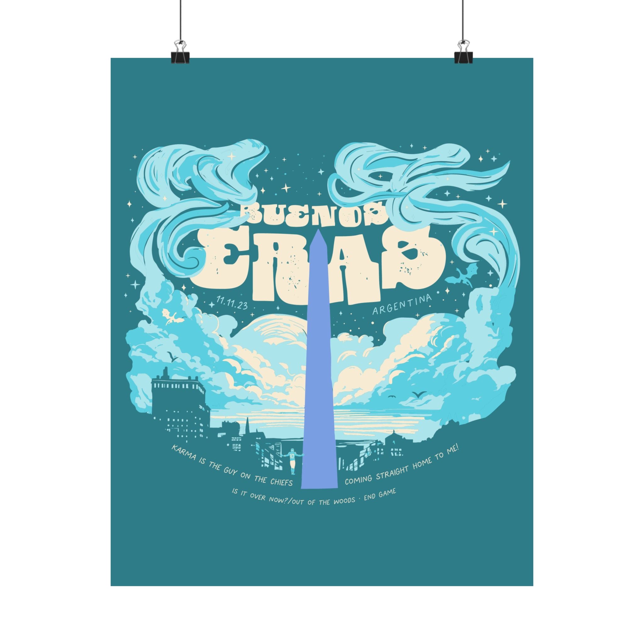 Blue Night Two Buenos Aires Eras Tour Poster