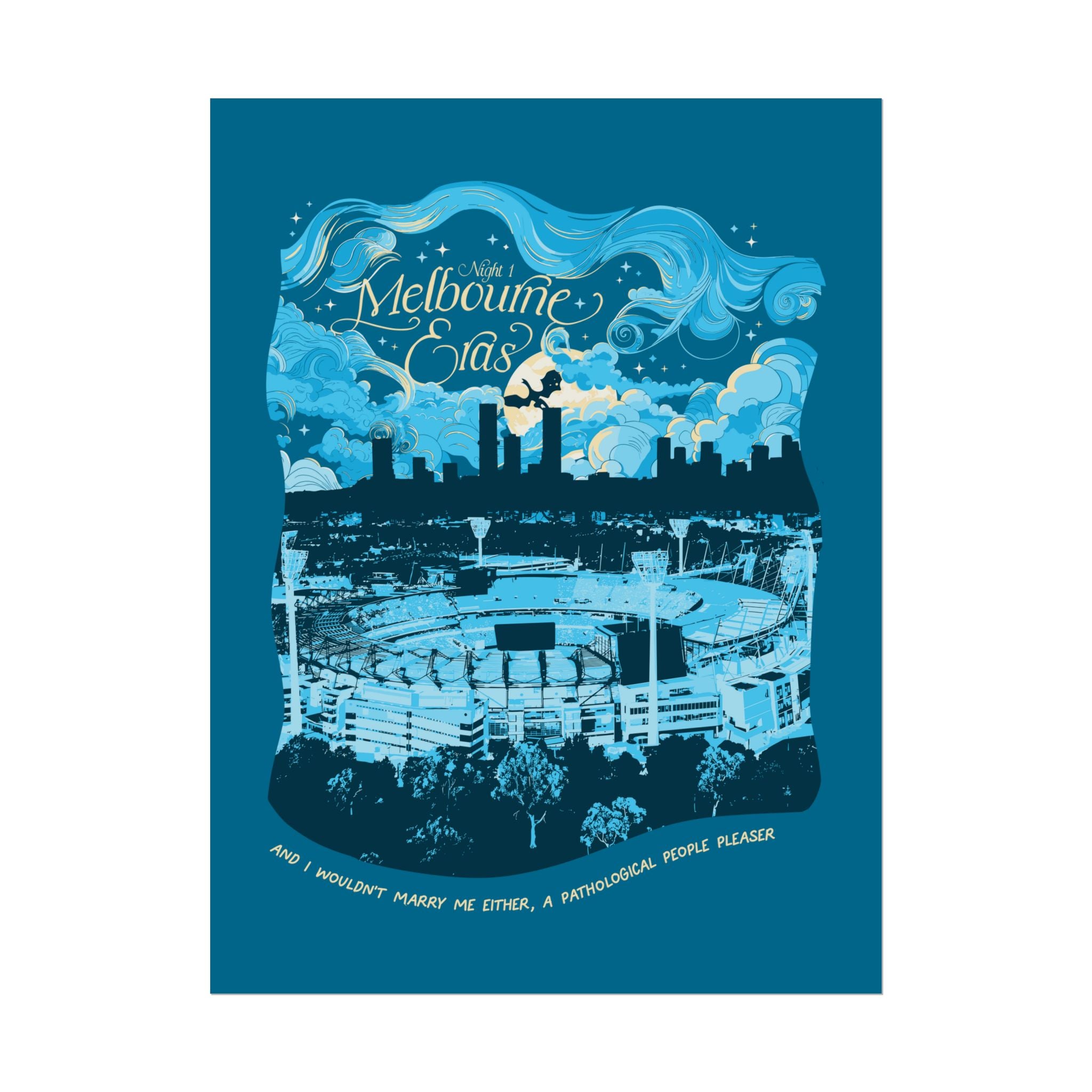 Blue Night One Melbourne Eras Tour Poster