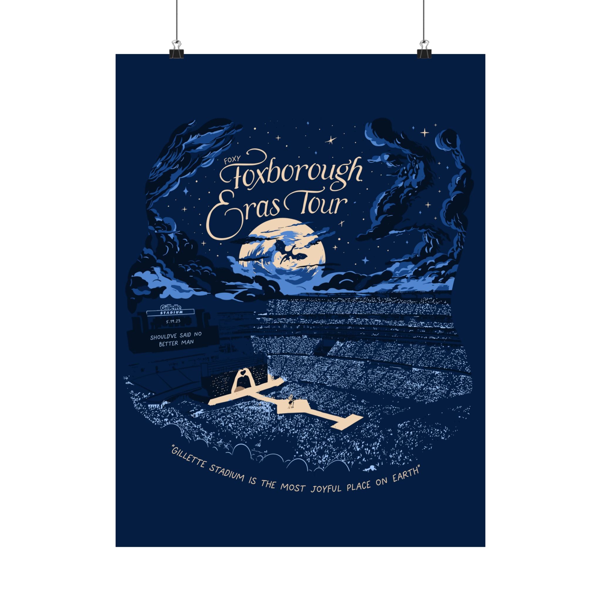 Navy Night One Foxborough Eras Tour Gillette Stadium Poster