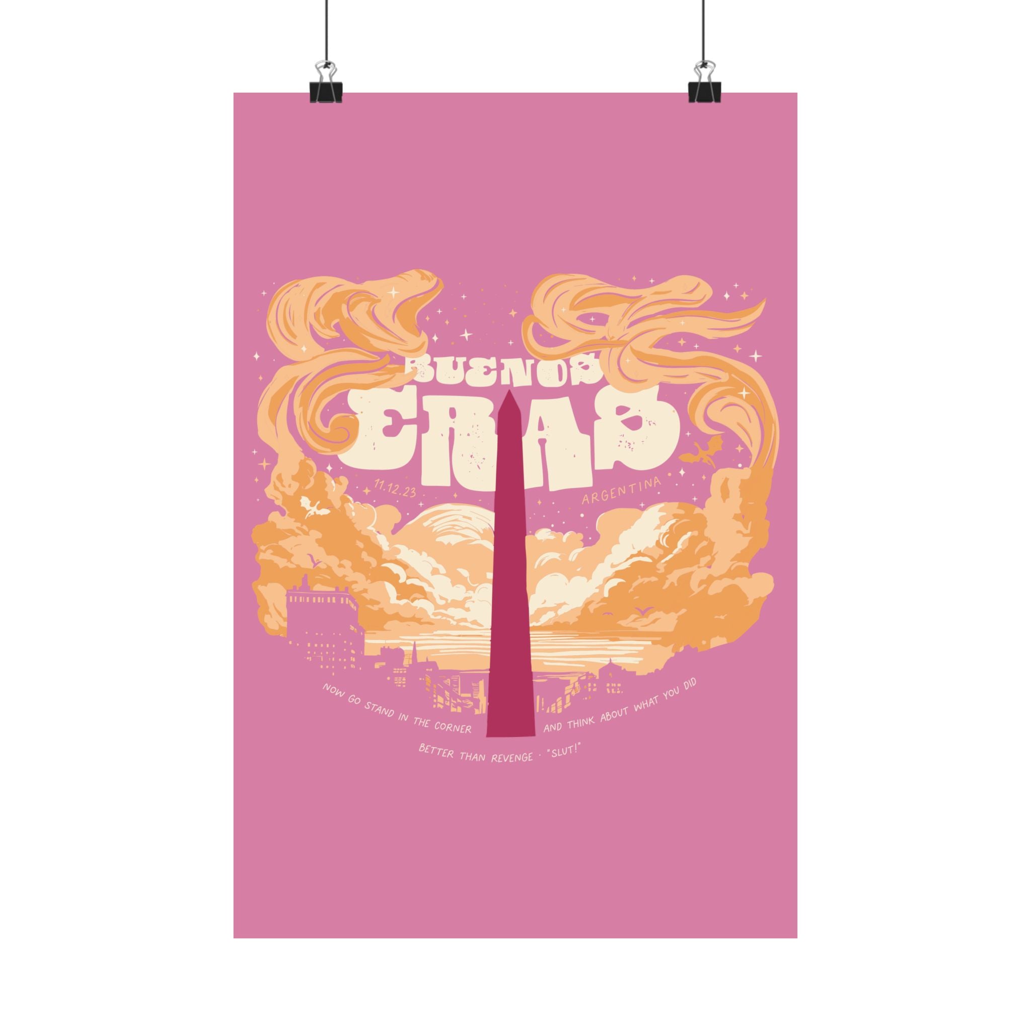 Pink Night Three Buenos Aires Eras Tour Poster