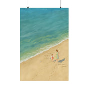 Best Day on the Beach – Brunette Mom & Daughter Print
