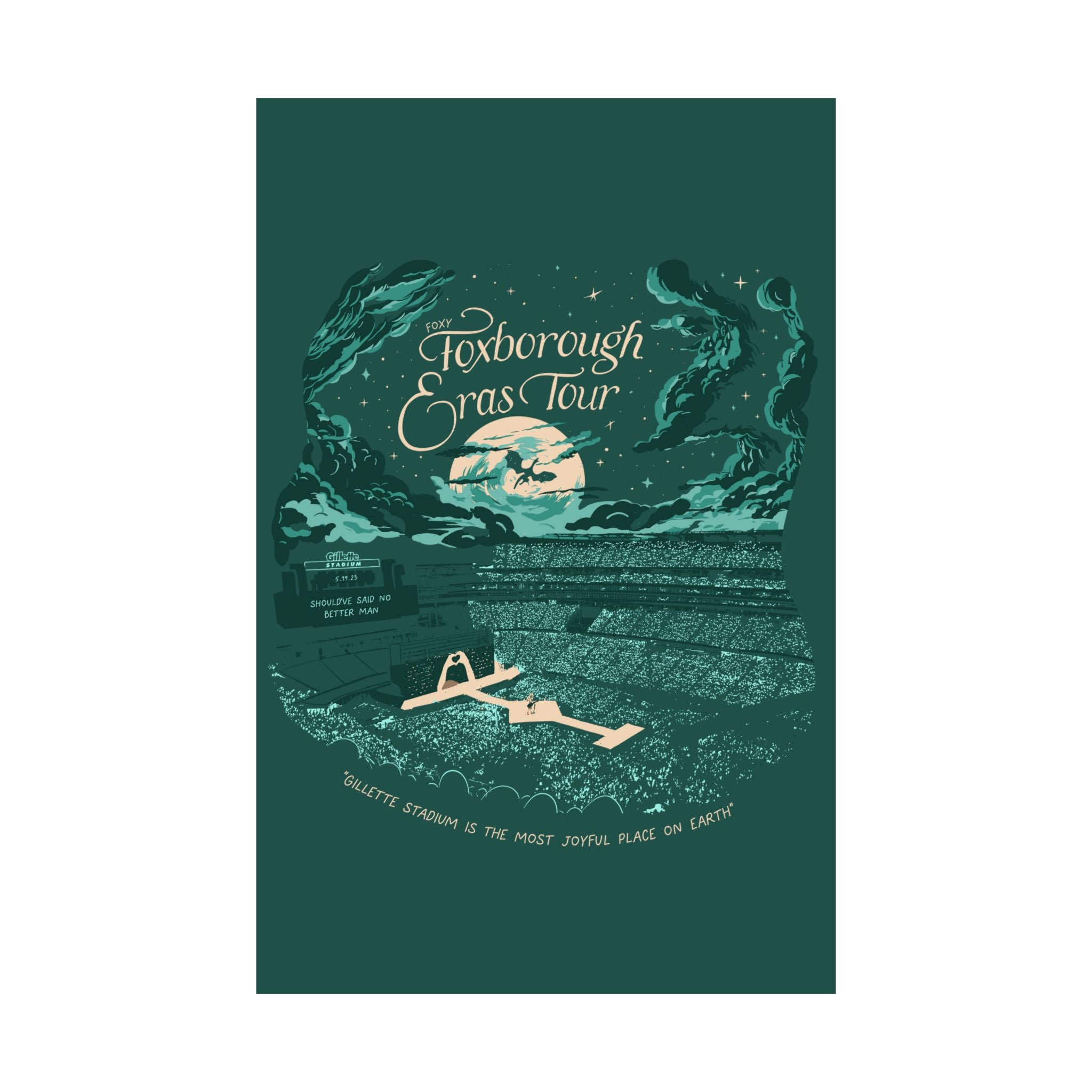Emerald Night One Foxborough Eras Gillette Stadium Poster
