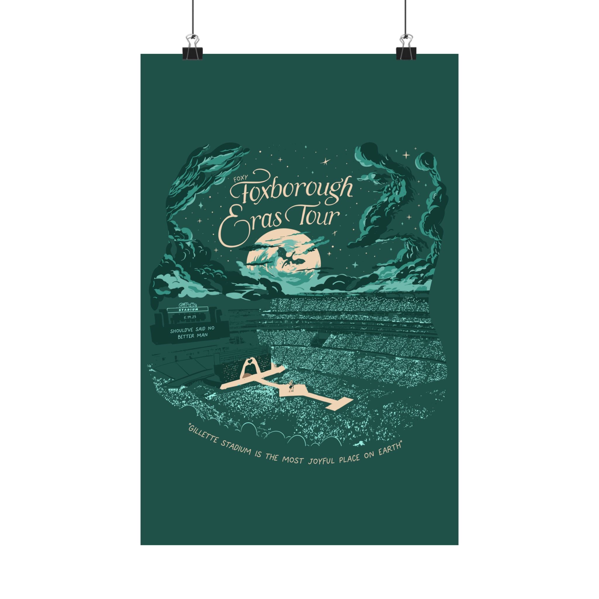 Emerald Night One Foxborough Eras Gillette Stadium Poster