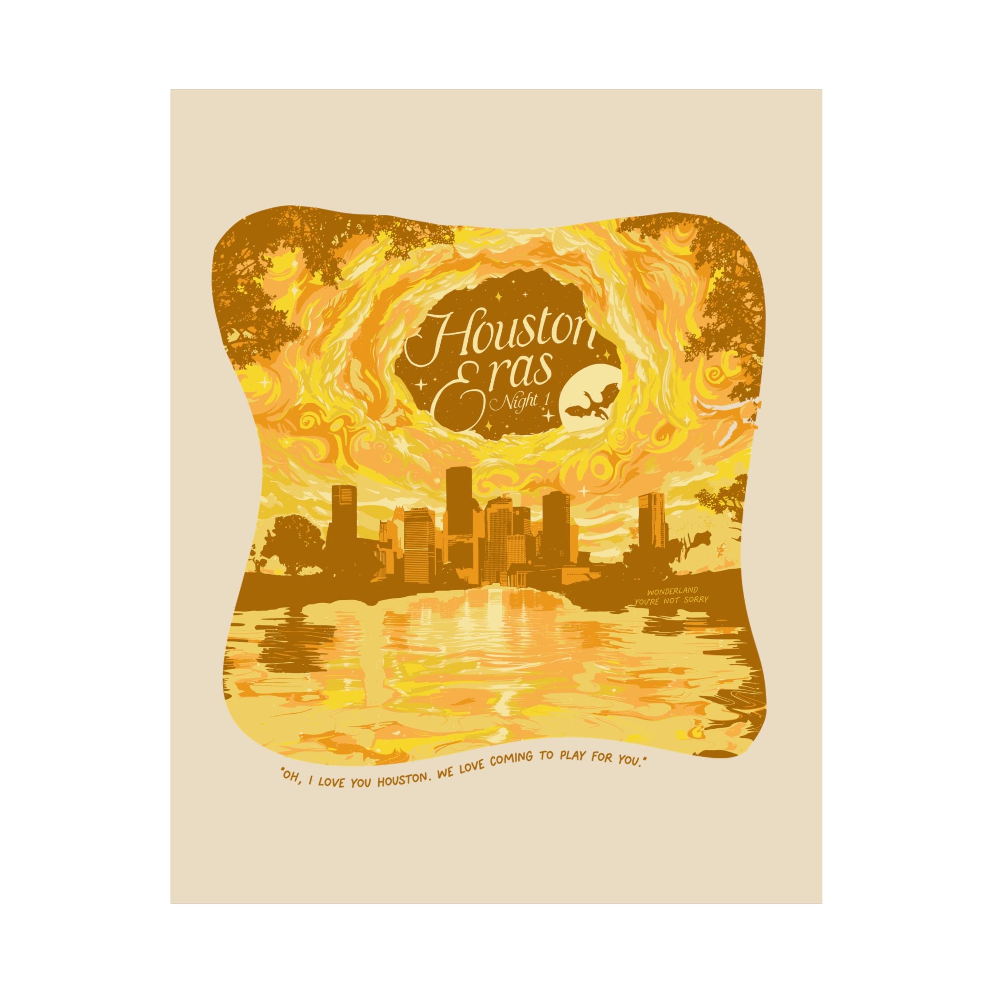 Yellow Surprise Song Dress Night One Houston Eras Tour Poster