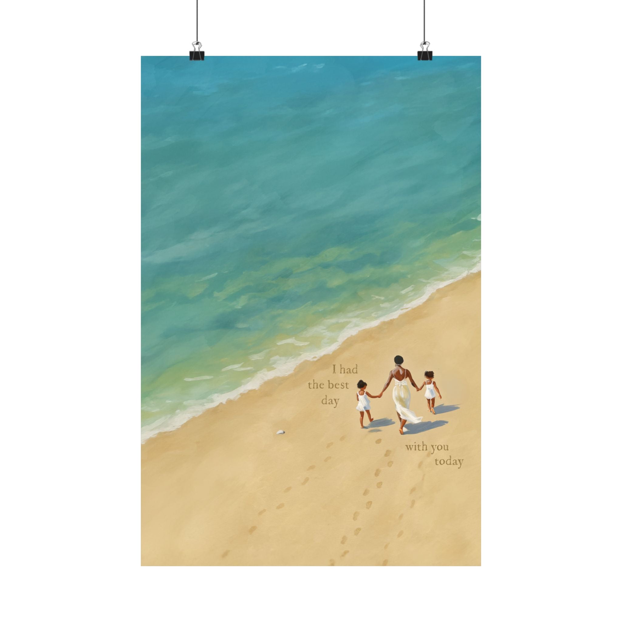 Best Day on the Beach – Black Mom & Daughters Print