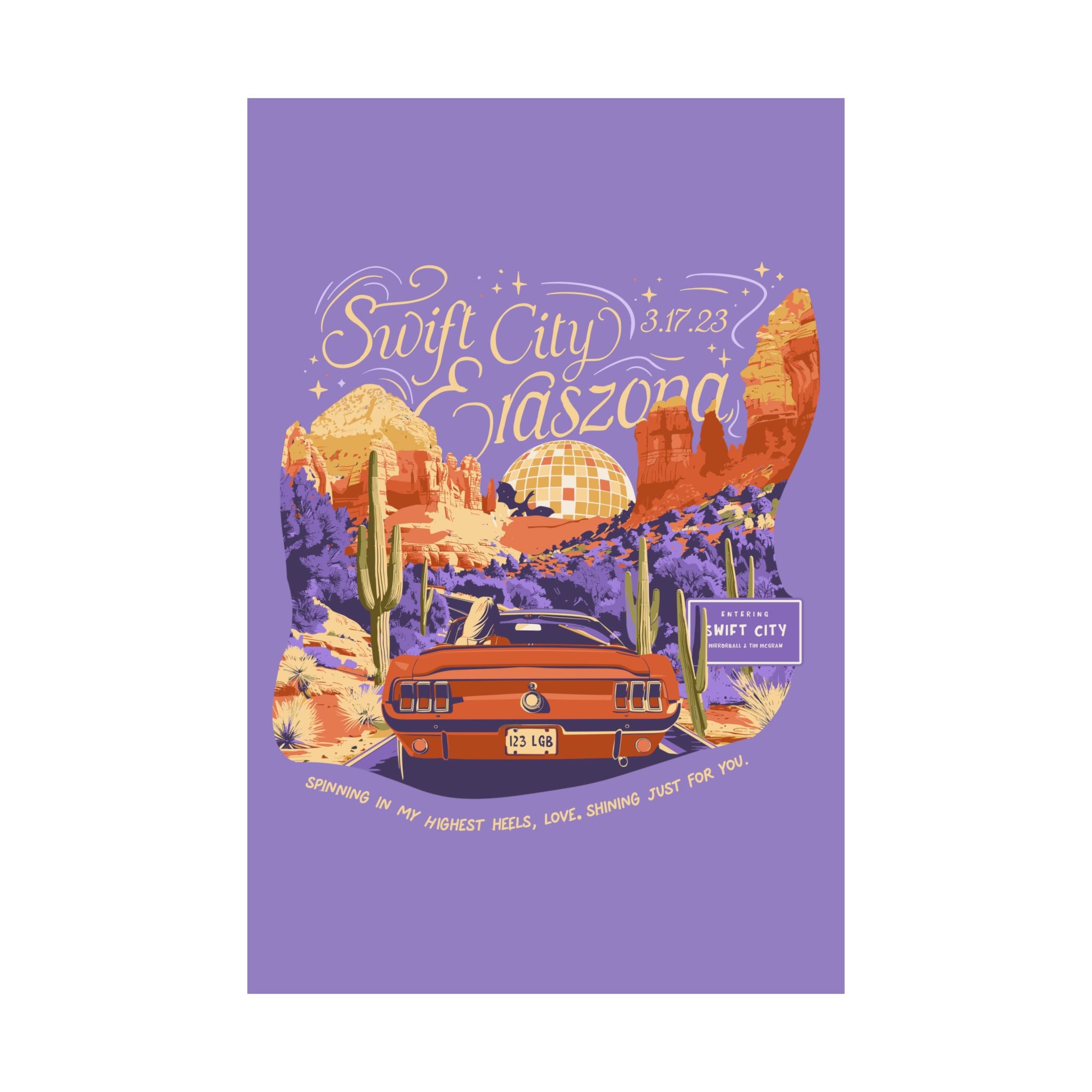 Purple Night One Sedona Drive Eraszona Tour Poster