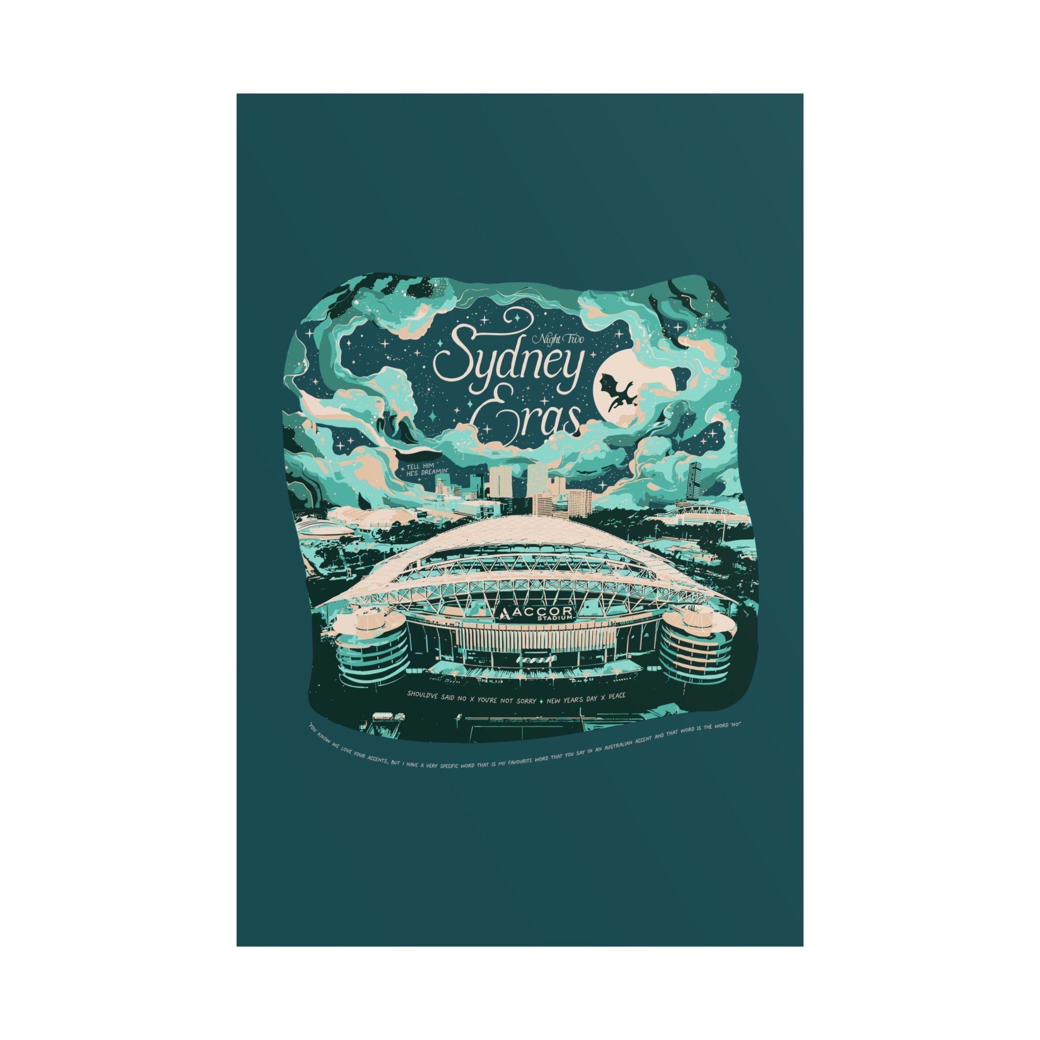 Emerald Night Two Sydney Eras Tour Poster