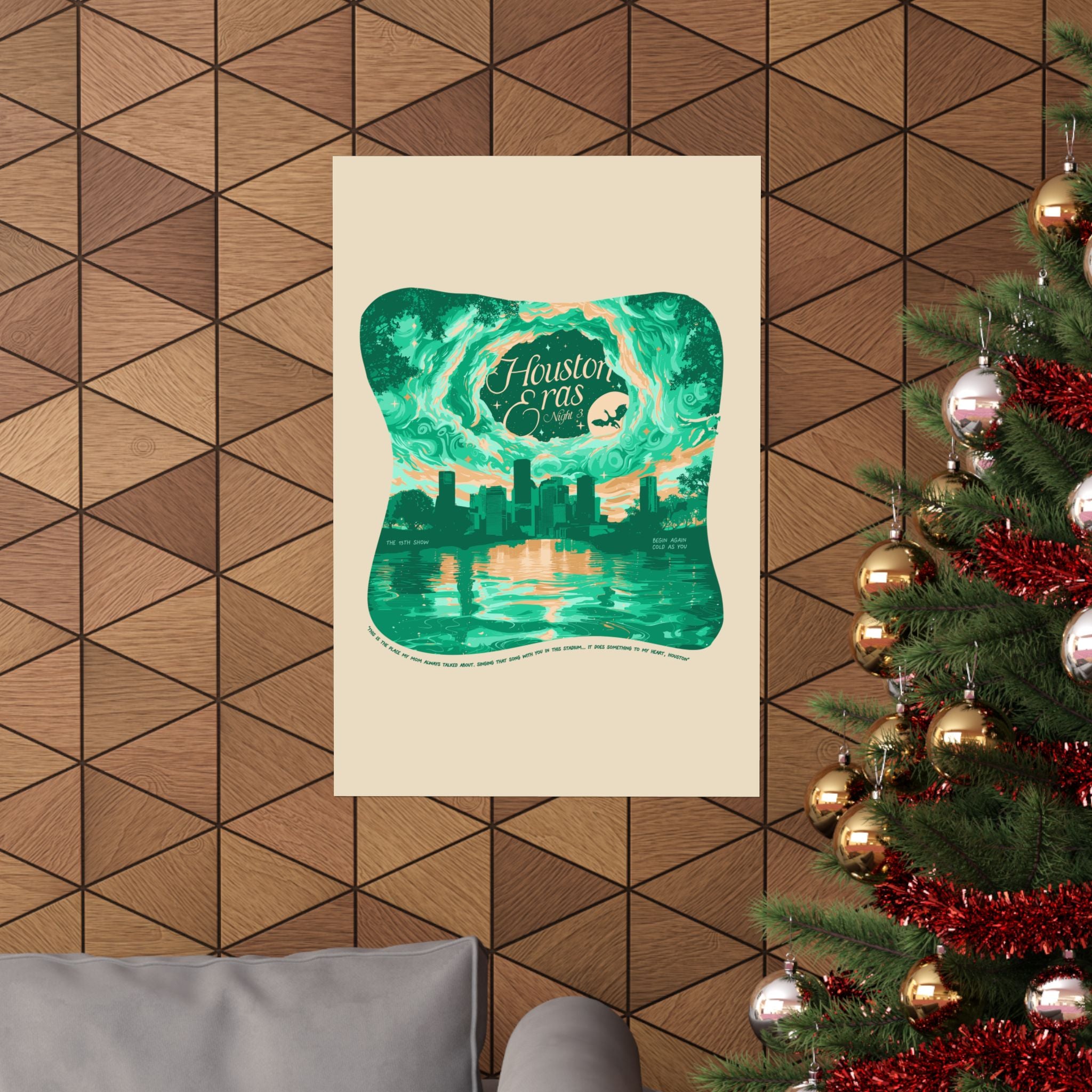 Green Surprise Song Dress Night Three Houston Eras Tour Poster