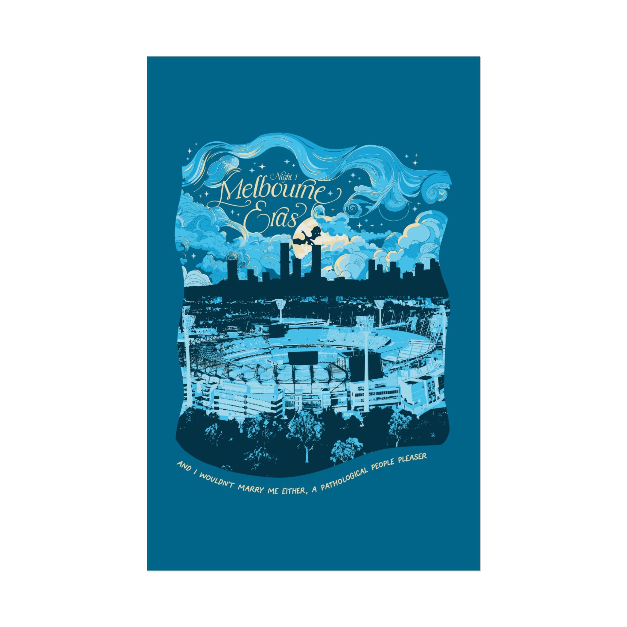 Blue Night One Melbourne Eras Tour Poster