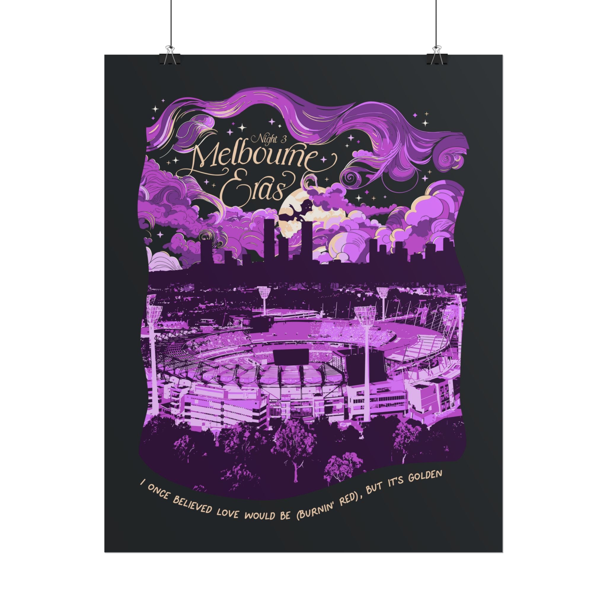 Black Night Three Melbourne Eras Tour Poster