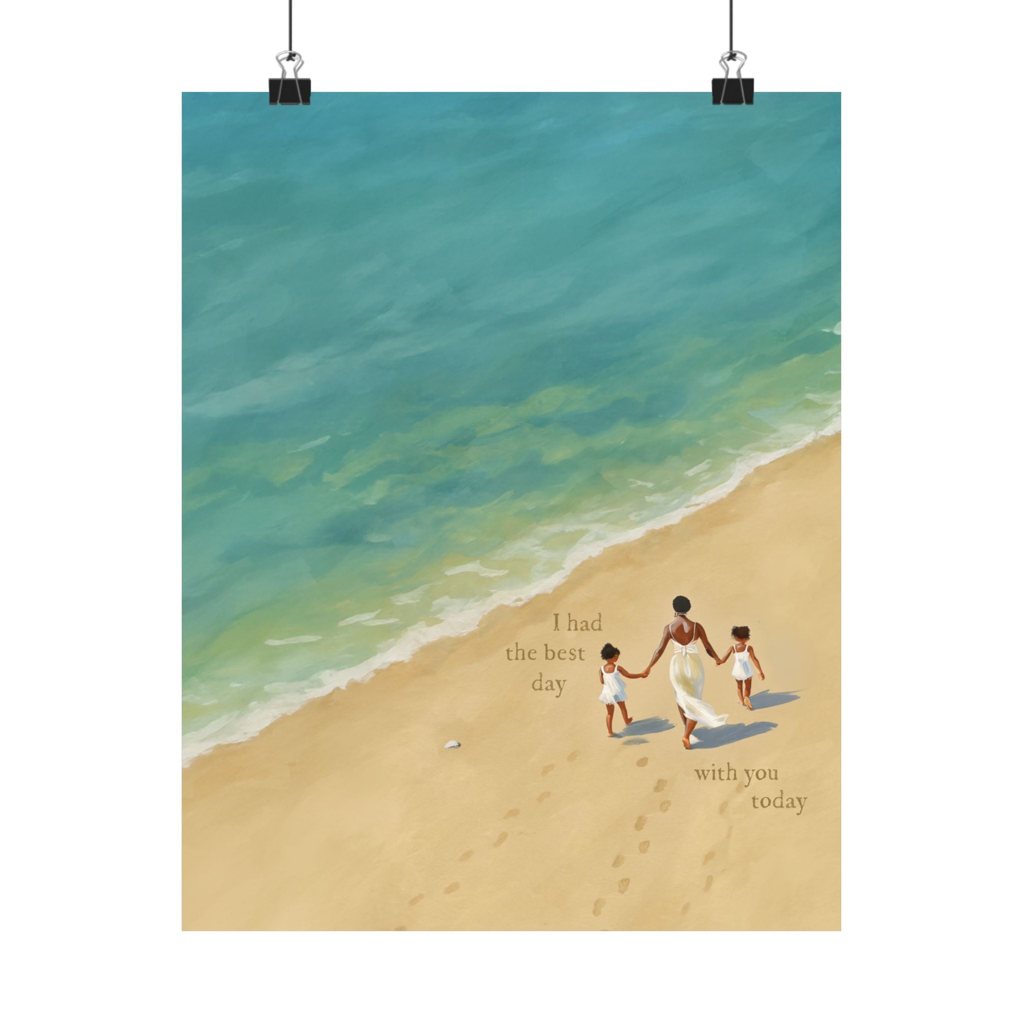Best Day on the Beach – Black Mom & Daughters Print