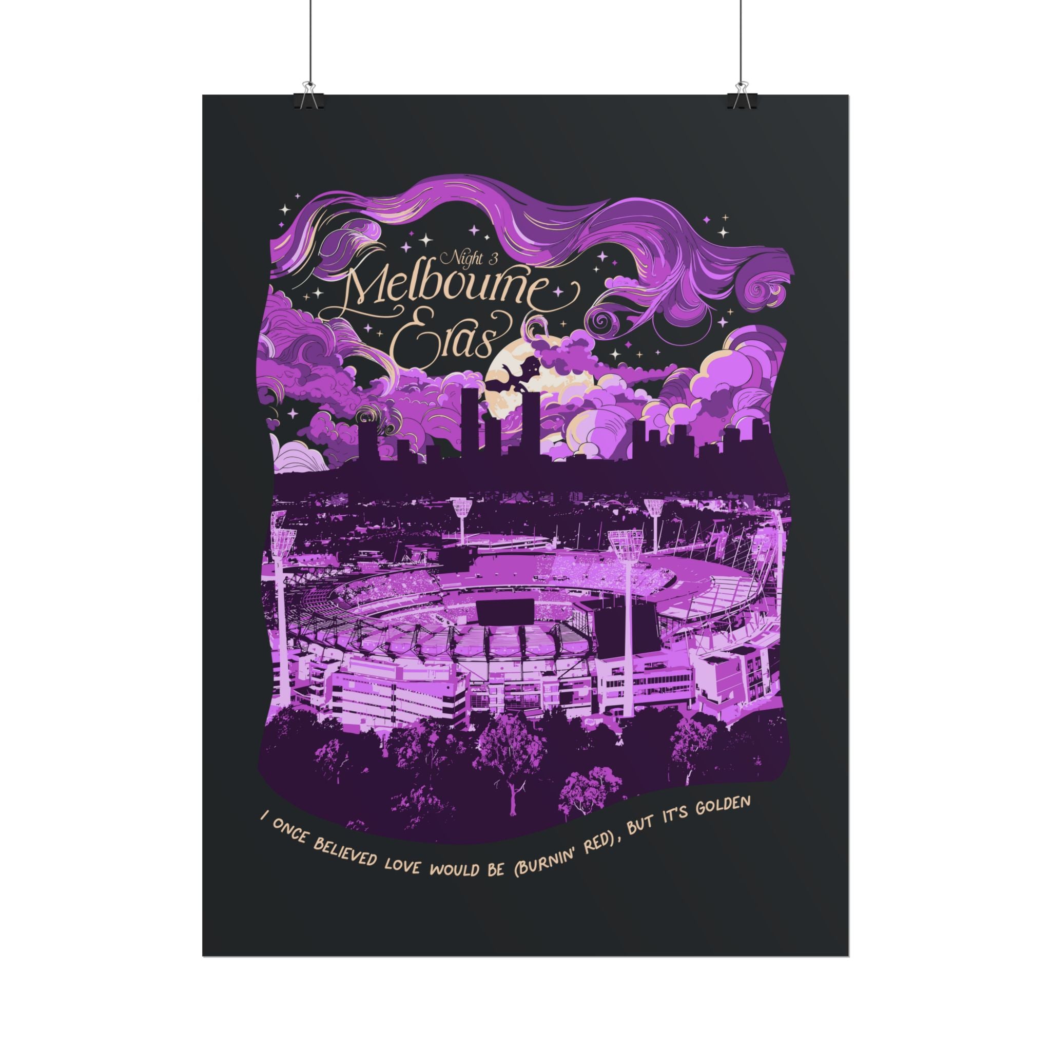 Black Night Three Melbourne Eras Tour Poster