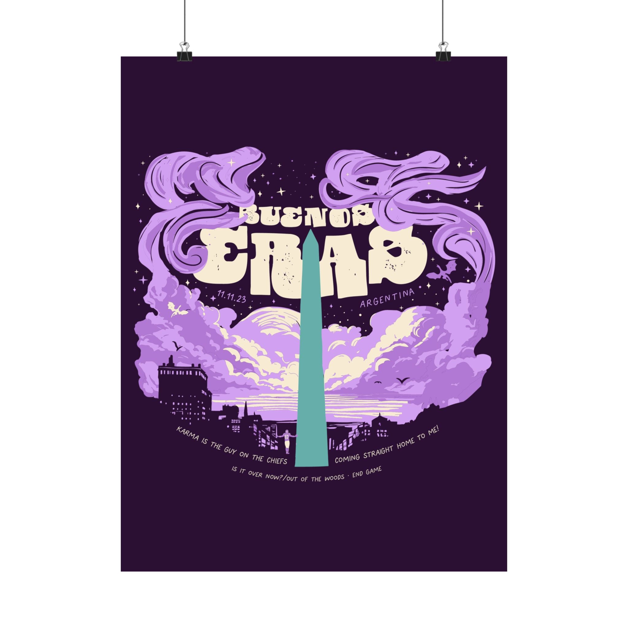 Purple Night Two Buenos Aires Eras Tour Poster