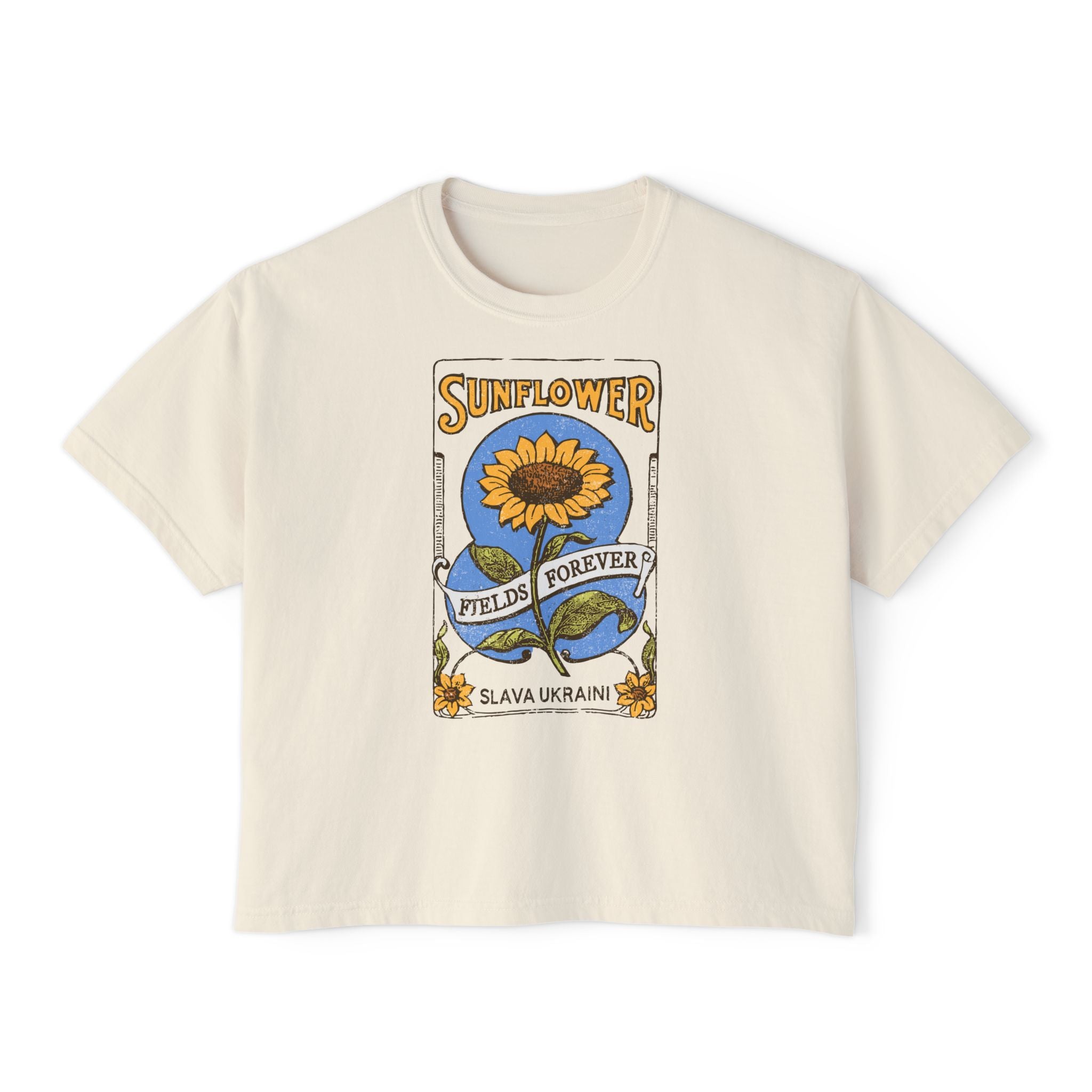 Sunflower Fields Forever Comfort Colors Crop Top