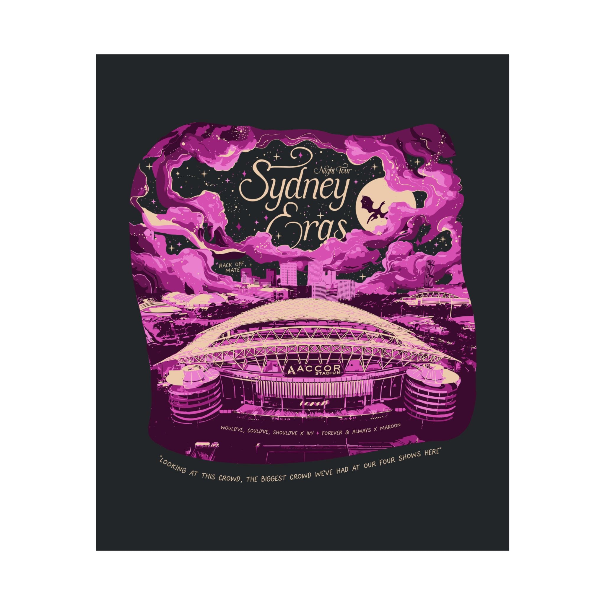 Black Night Four Sydney Eras Tour Poster