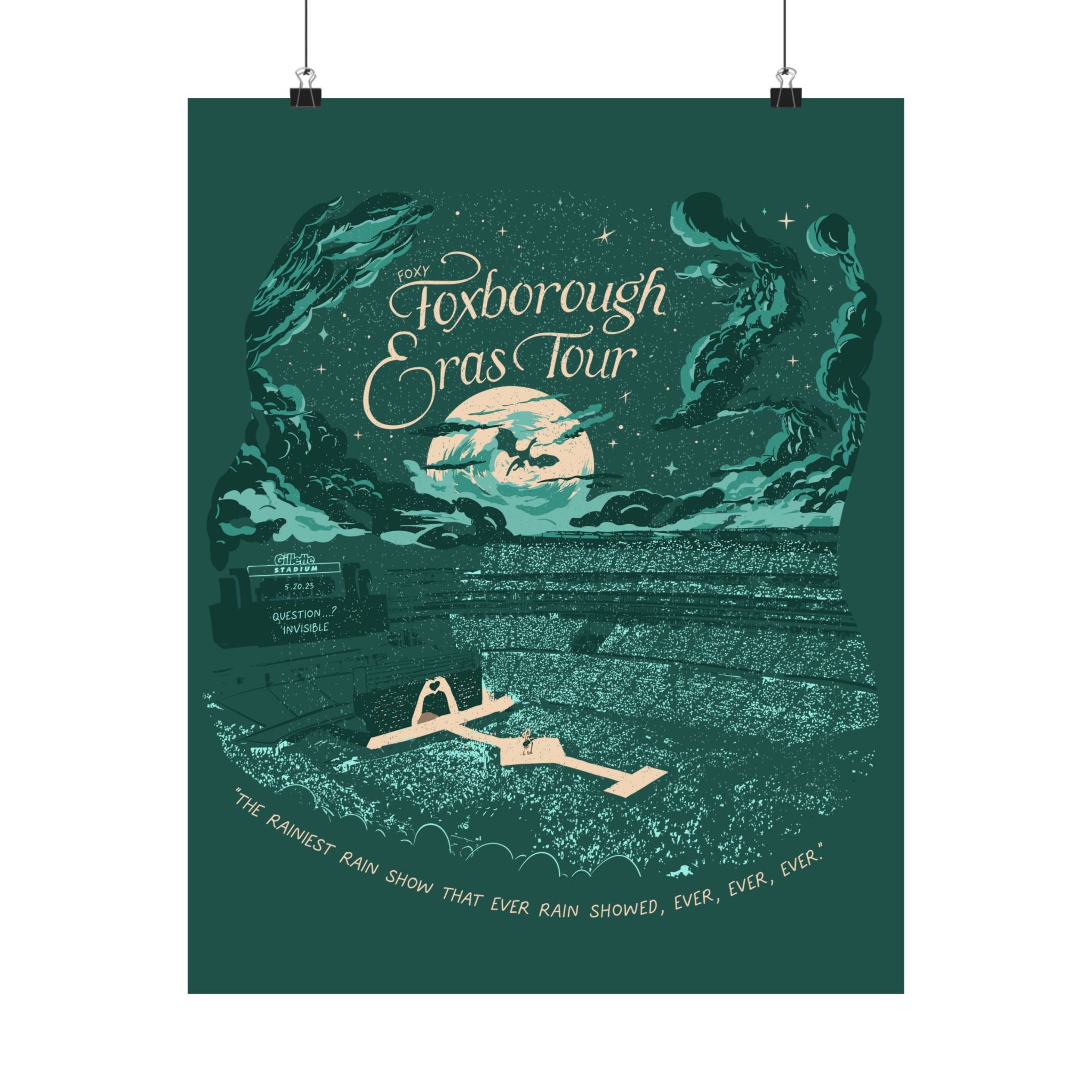 Emerald Night Two Foxborough Eras Tour Gillette Stadium Poster