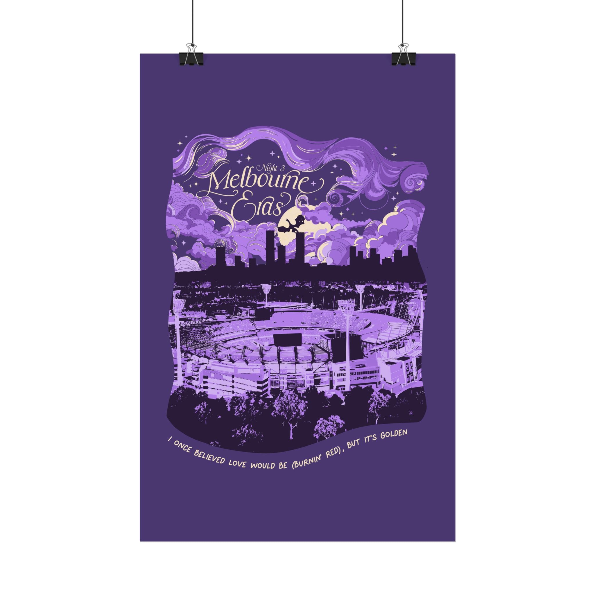 Purple Night Three Melbourne Eras Tour Poster