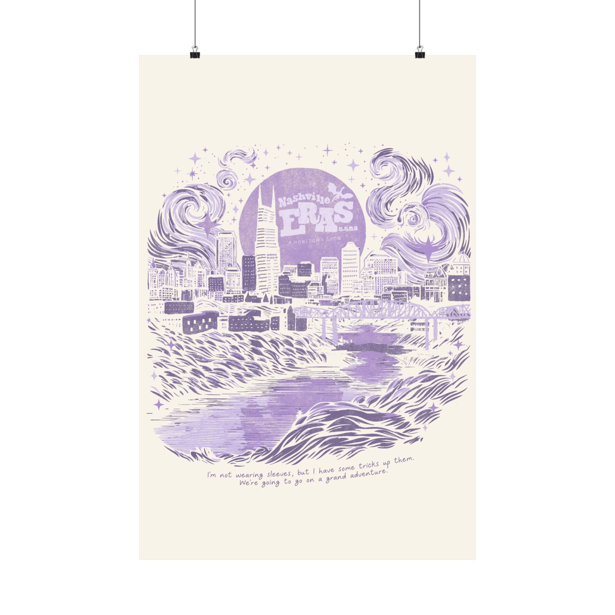Night One Nashville Eras Tour Skyline Ivory Poster