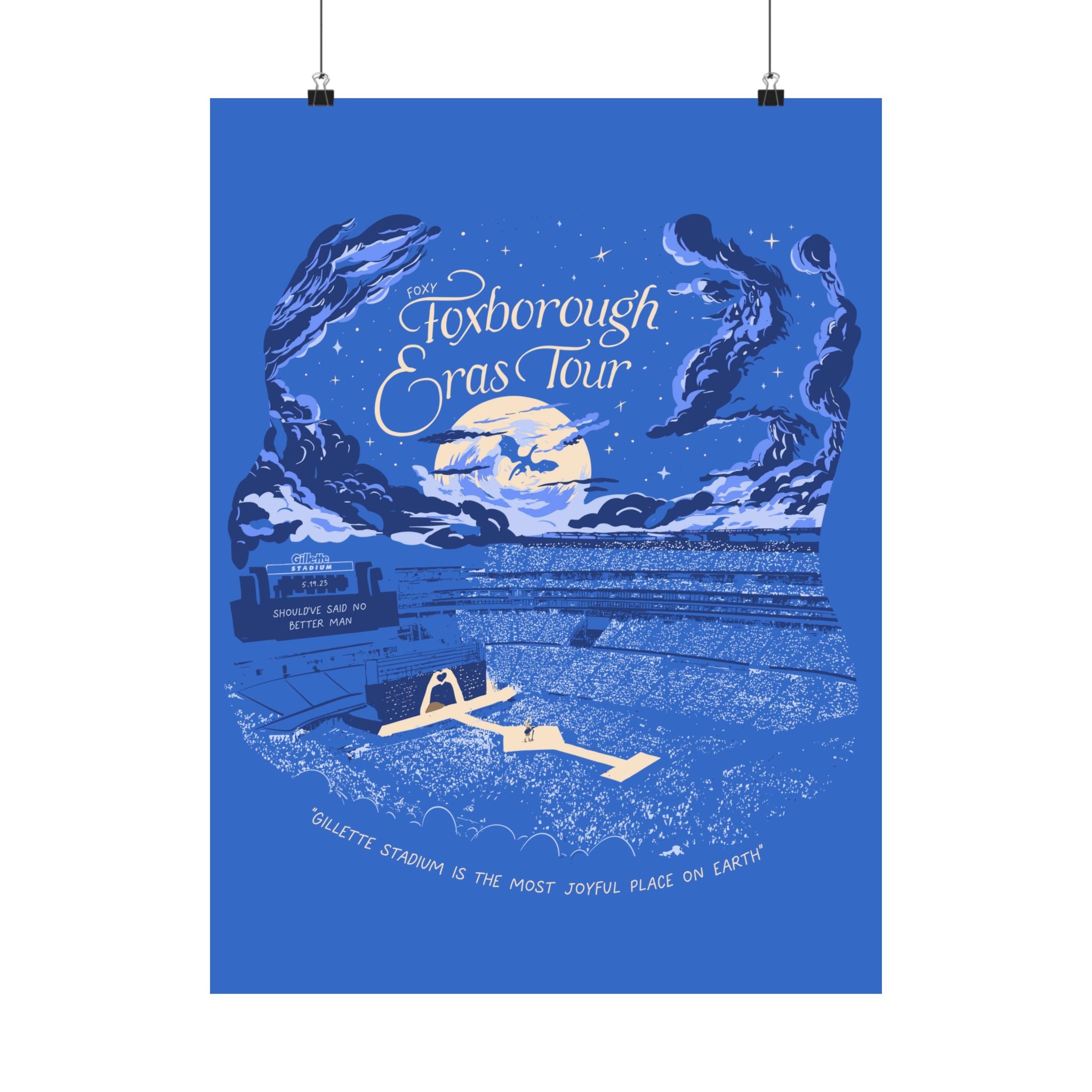 Blue Night One Foxborough Eras Tour Gillette Stadium Poster