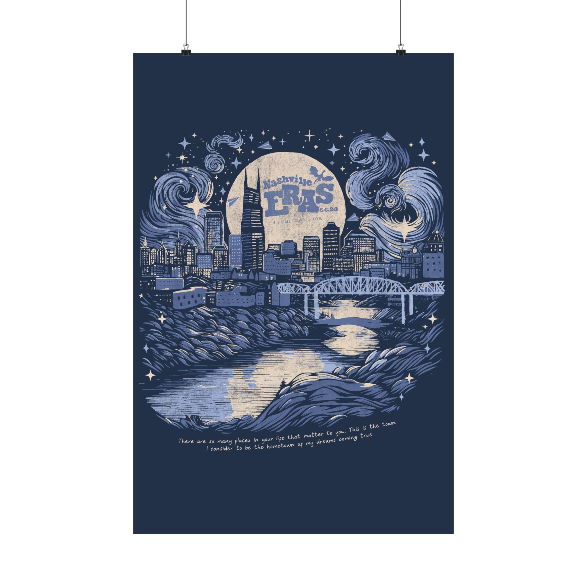 Night Two Nashville Eras Tour Skyline Navy Poster