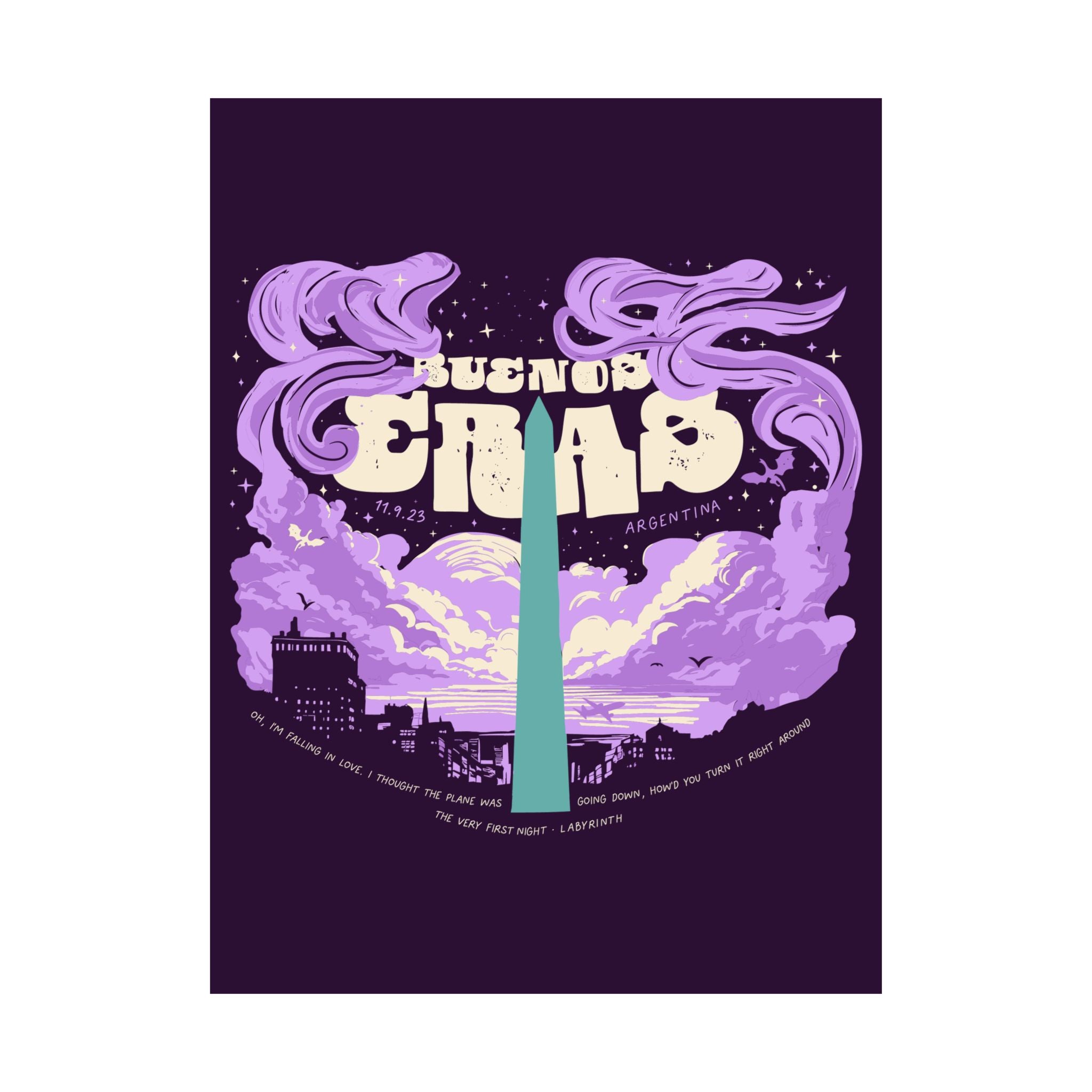 Purple Night One Buenos Aires Eras Tour Poster