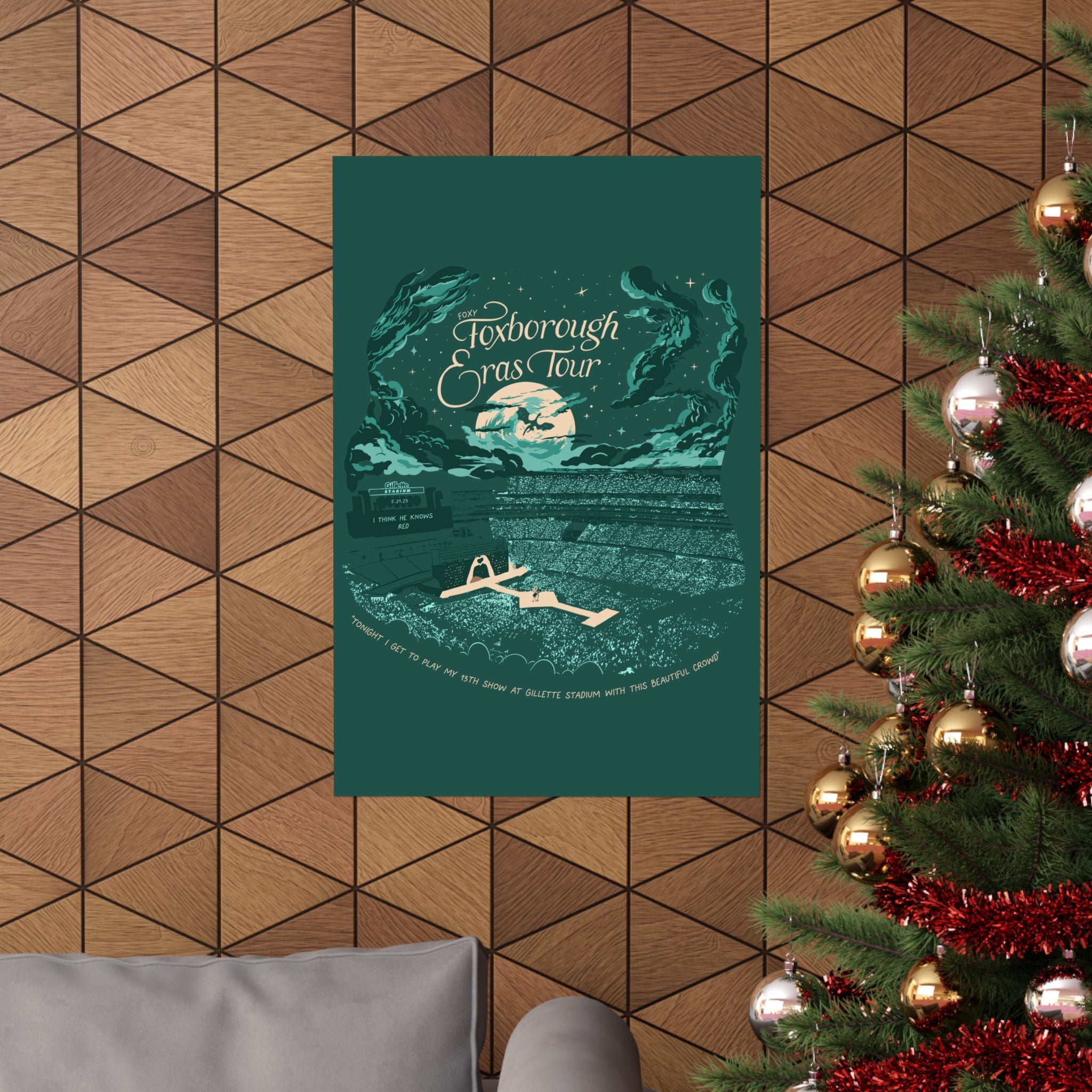 Emerald Night Three Foxborough Eras Tour Gillette Stadium Poster